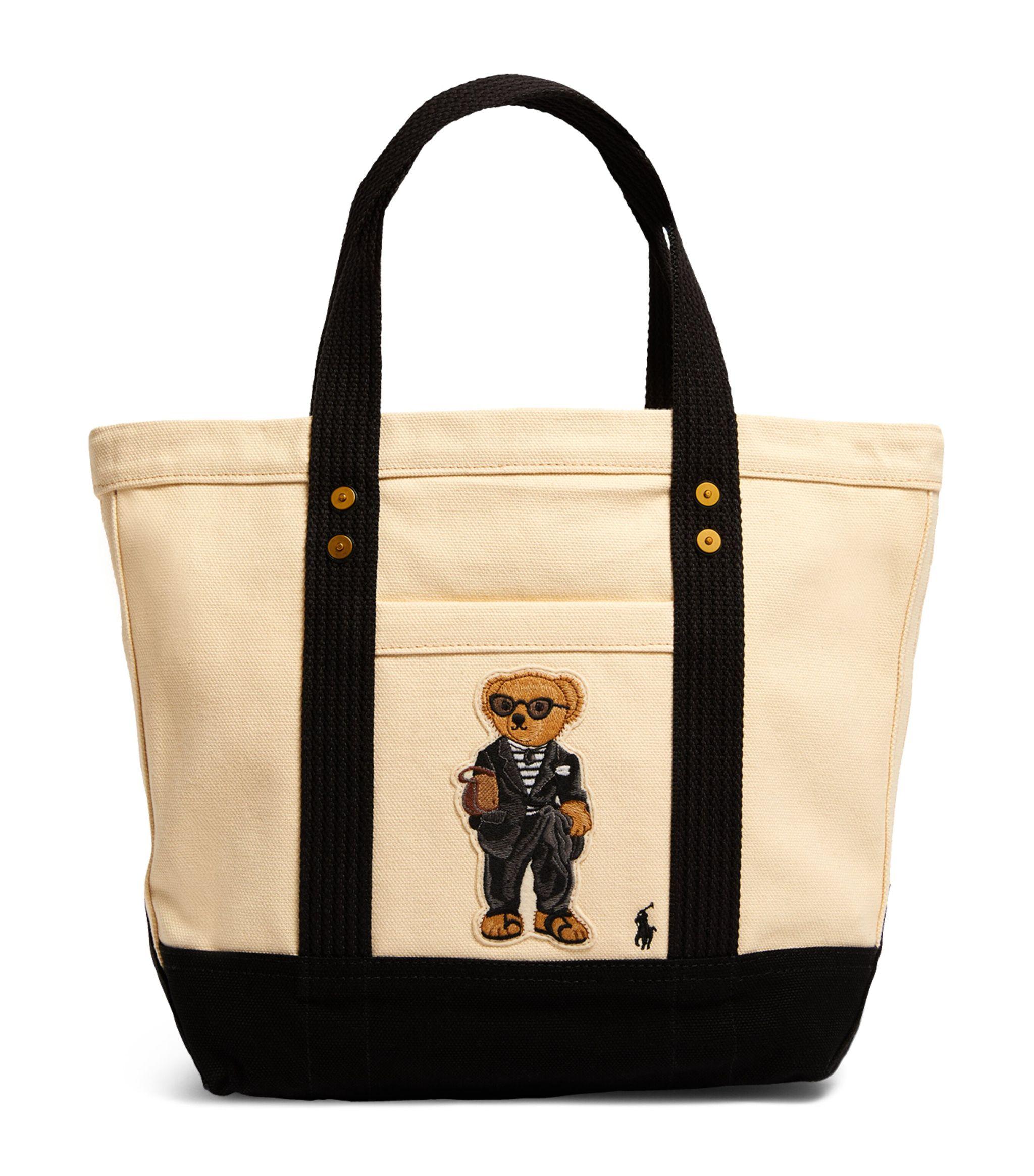 Polo Ralph Lauren Canvas Polo Bear Tote Bag in Black | Lyst Canada