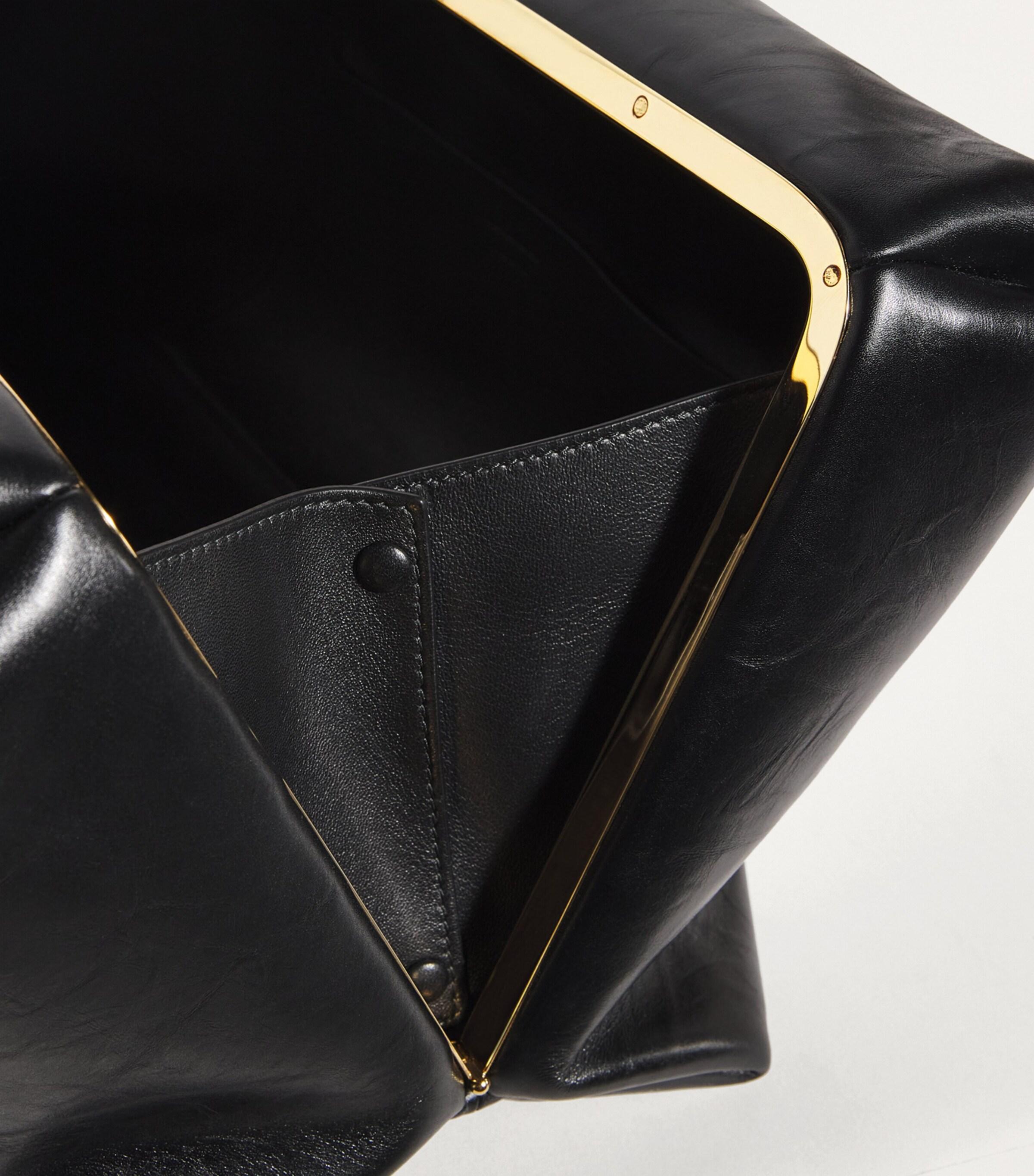 Jil Sander Large Leather Goji Pillow Clutch Bag in Black | Lyst