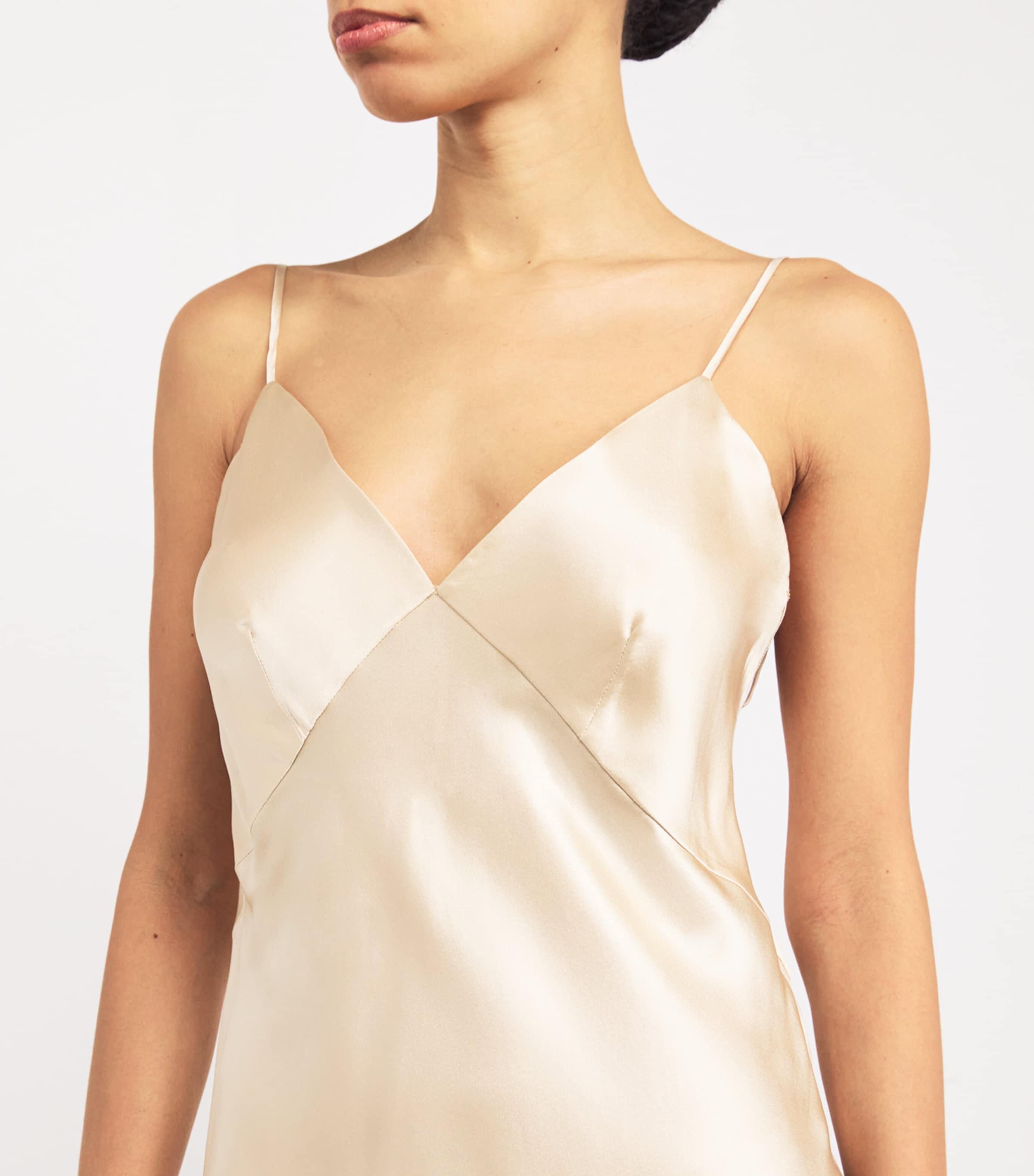Olivia Von Halle Silk Issa Slip Dress in White Lyst UK