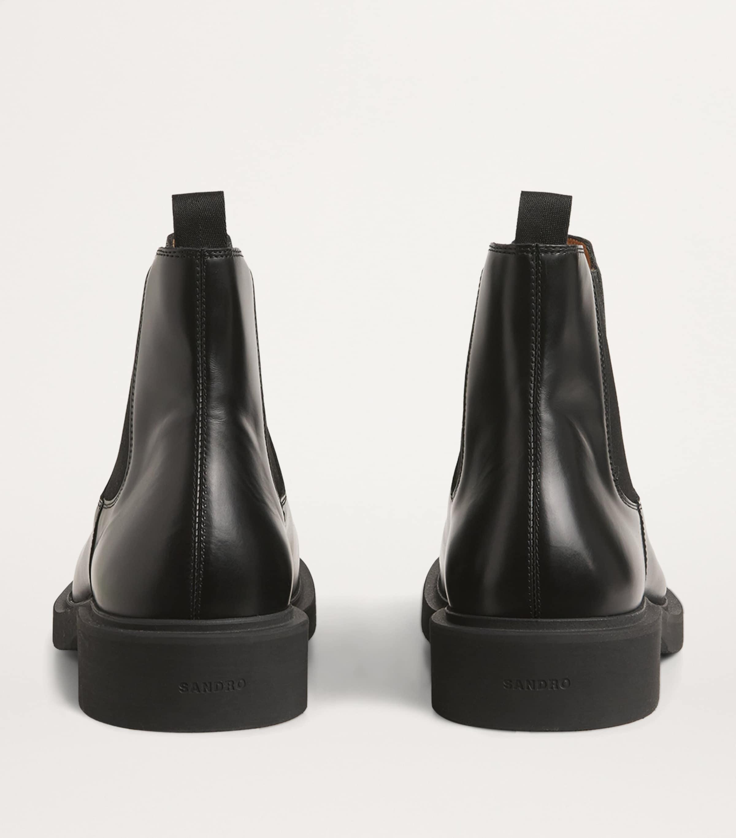 Sandro Zipper Boot Mens 42 Black Leather Ankle Boots FW25 $615 Sandro Men s Lawry Chelsea Boots – Italian Shoes Company main image 3