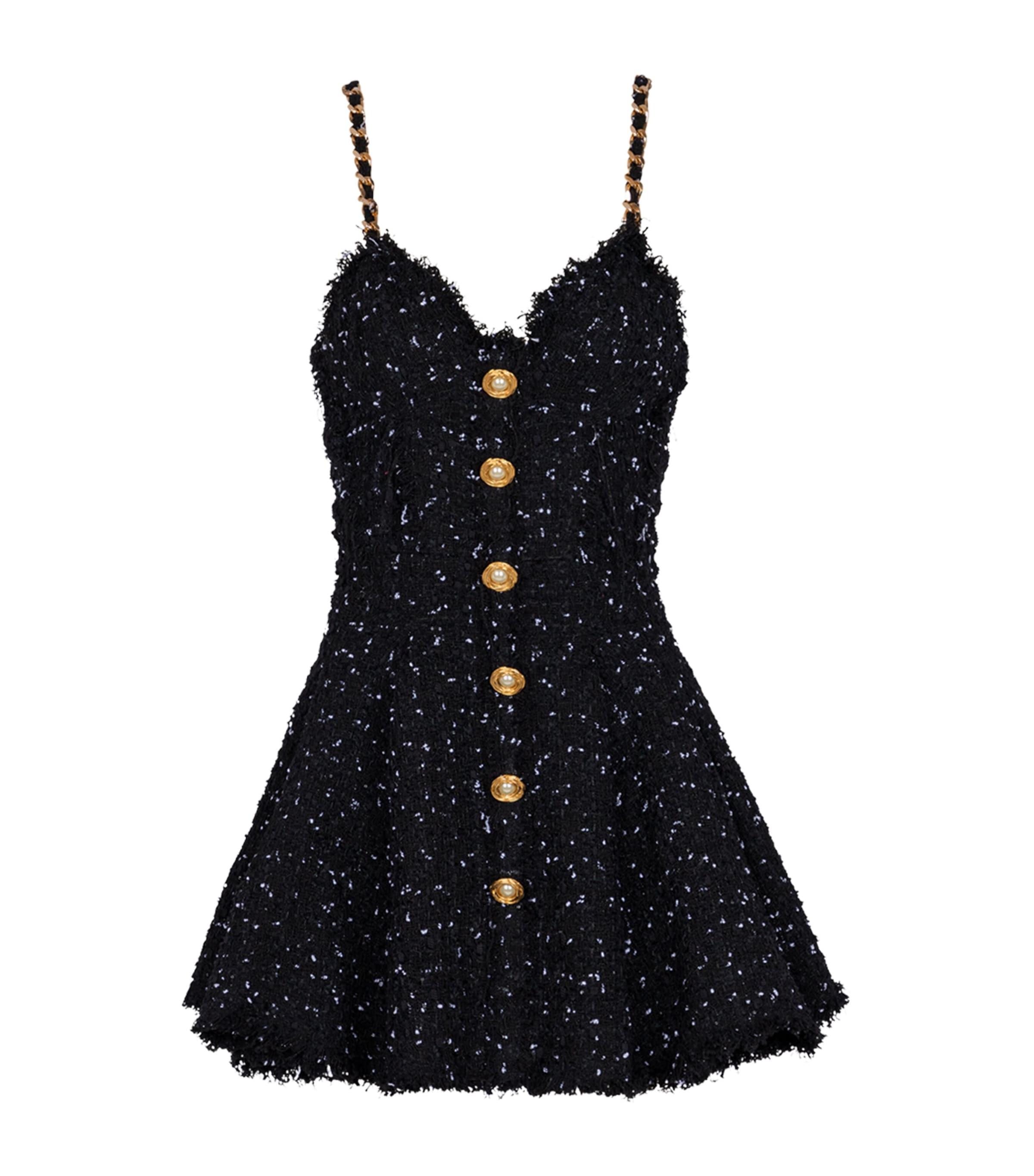 balmain black tweed dress Balmain Tweed Mini Dress