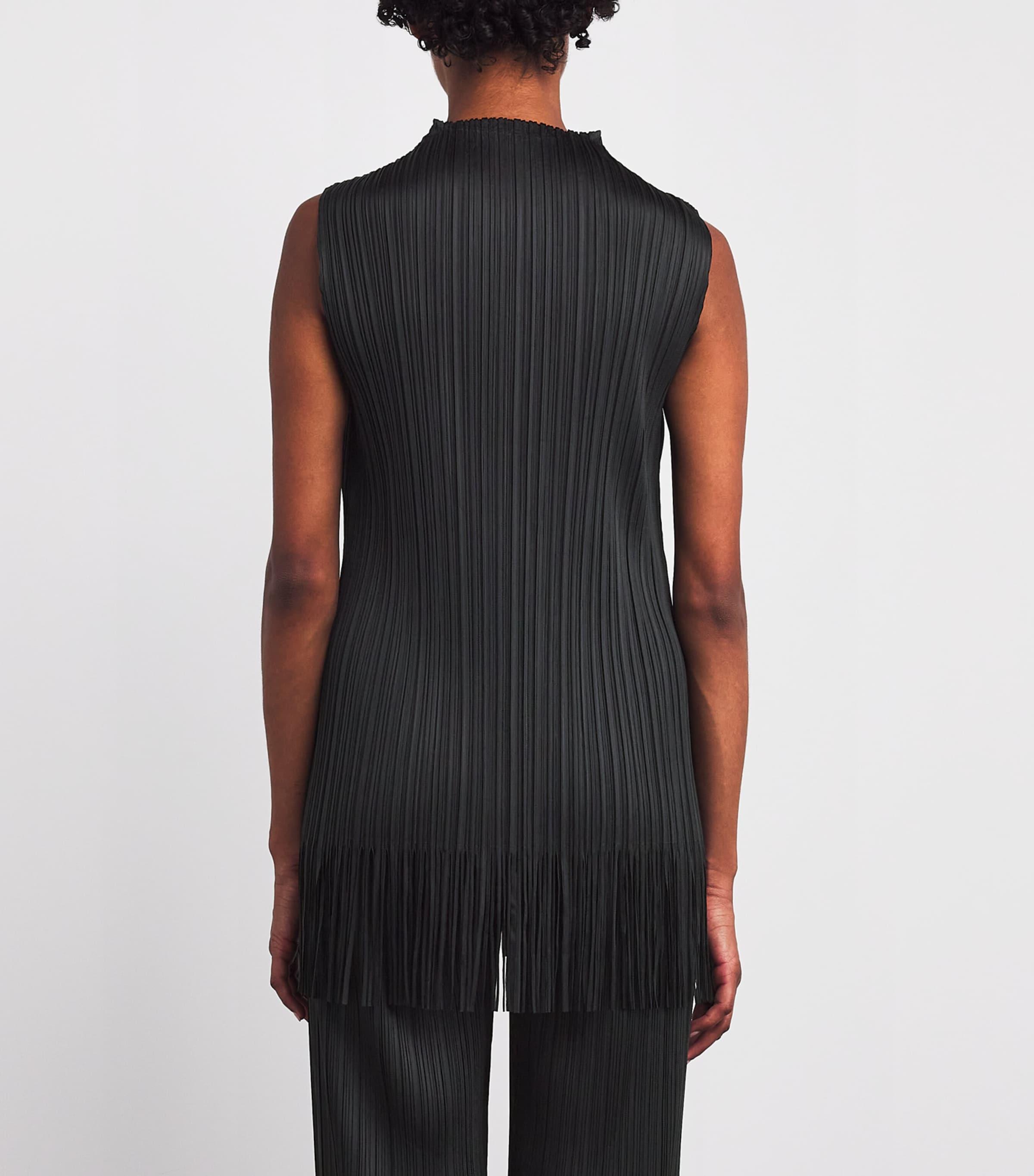 Pleats Please Issey Miyake Wave Tunic Top in Black | Lyst