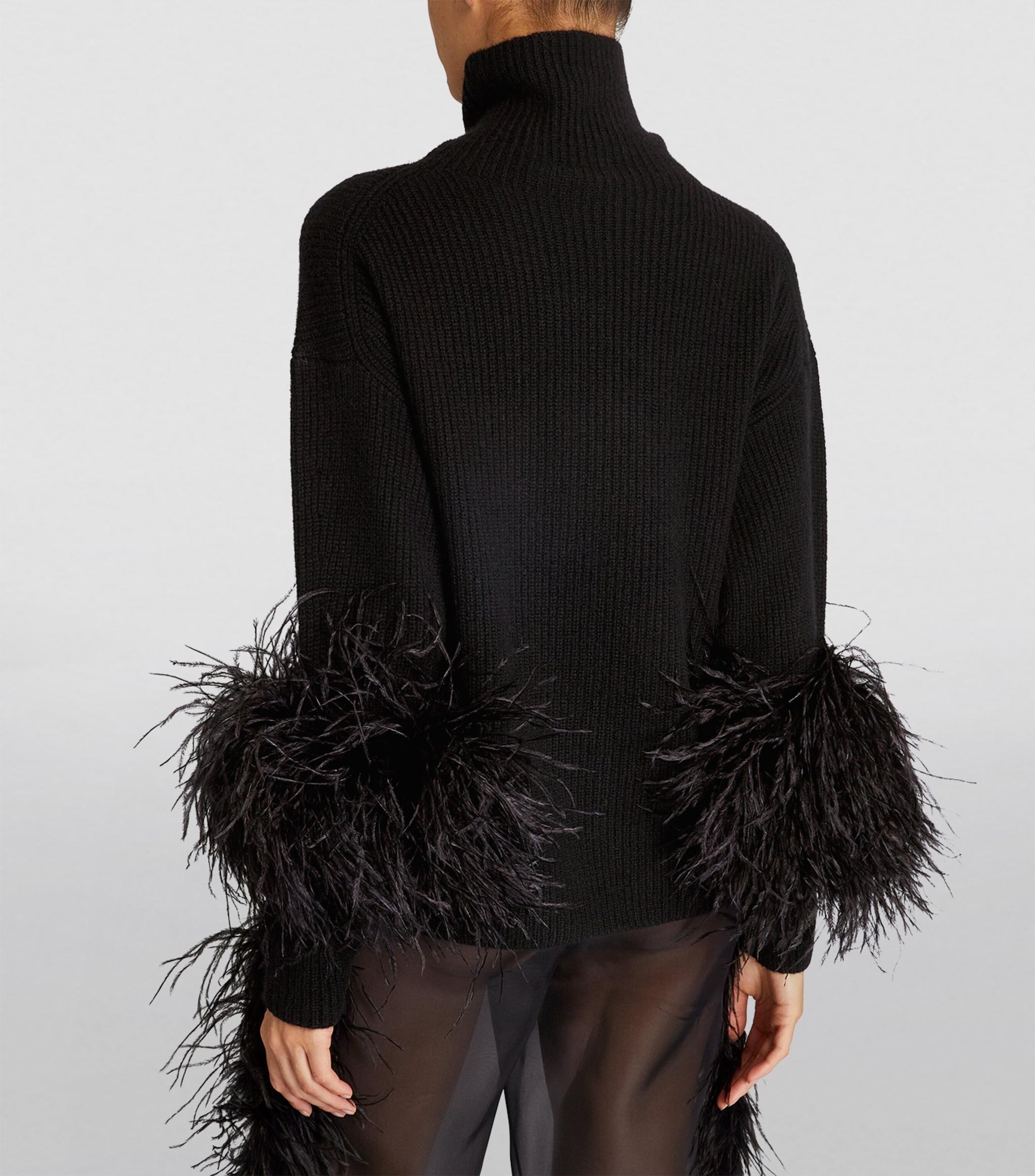 Pearse leather-trimmed cashmere sweater
