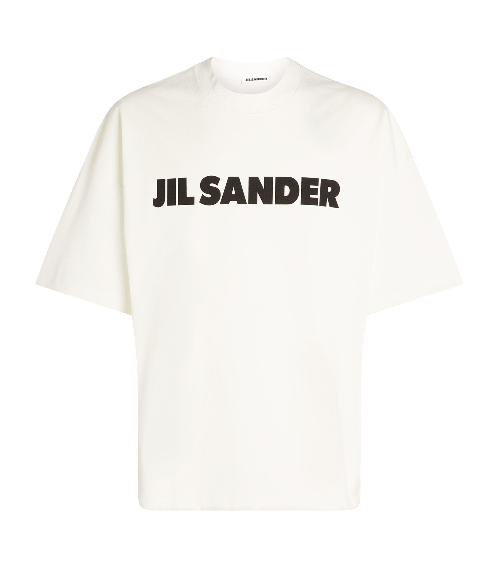 Jil Sander Canvas Oversized Logo T-shirt in White for Men - Lyst