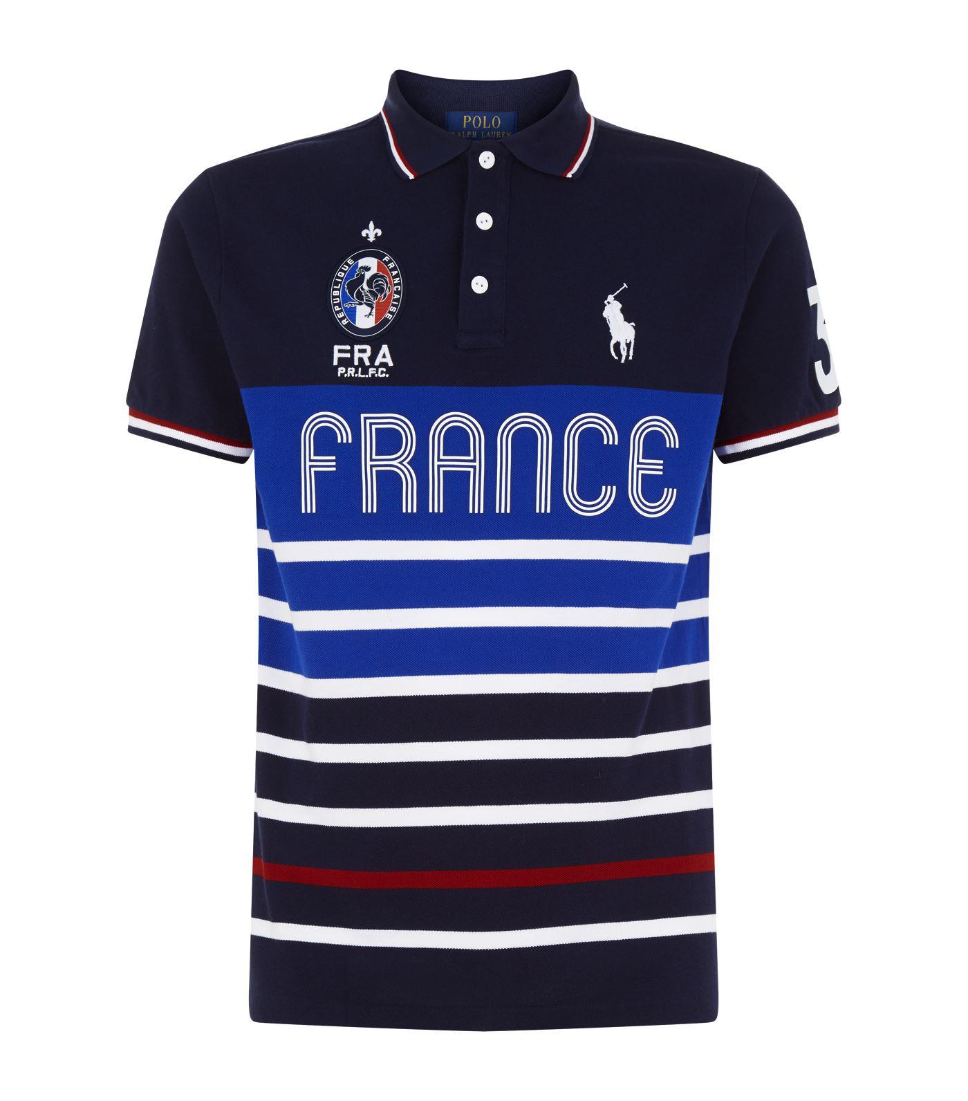 Polo Ralph Lauren Custom Slim Fit France Polo Shirt in Blue for Men | Lyst