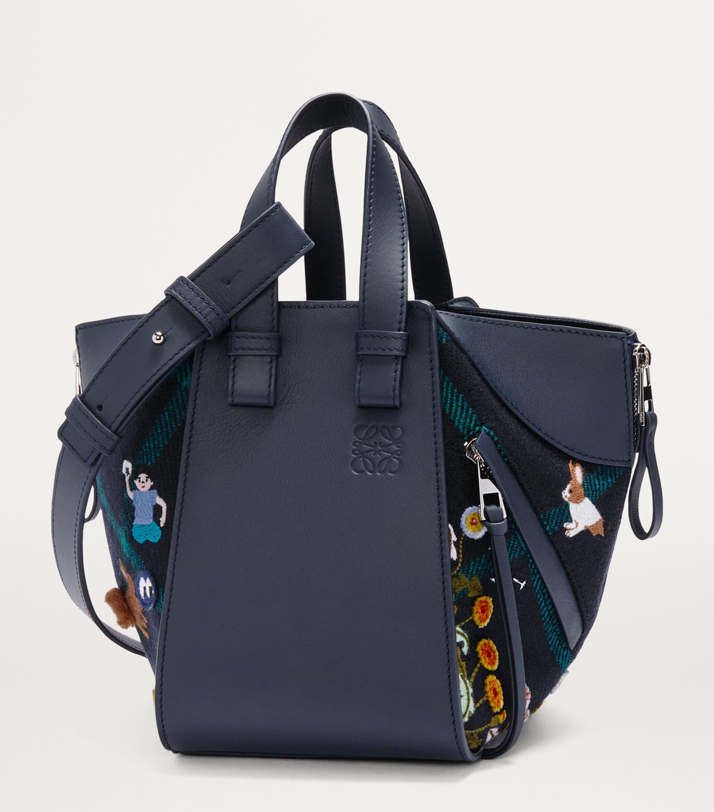 suna ✳︎ Loewe X Suna Fujita Leather And Wool Hammock Top-Handle Bag in