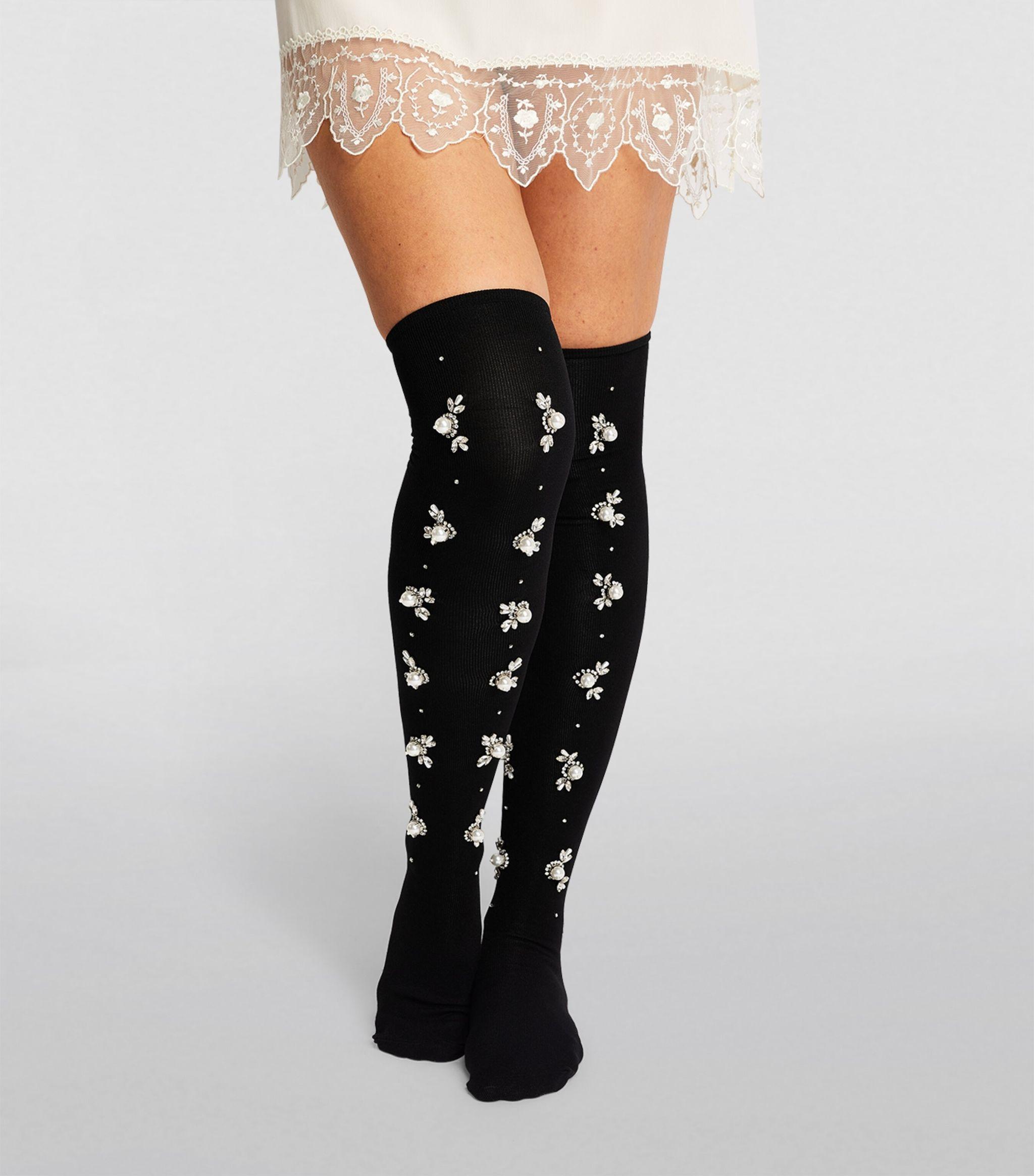 Simone Rocha Monogram-embellished Cotton Socks