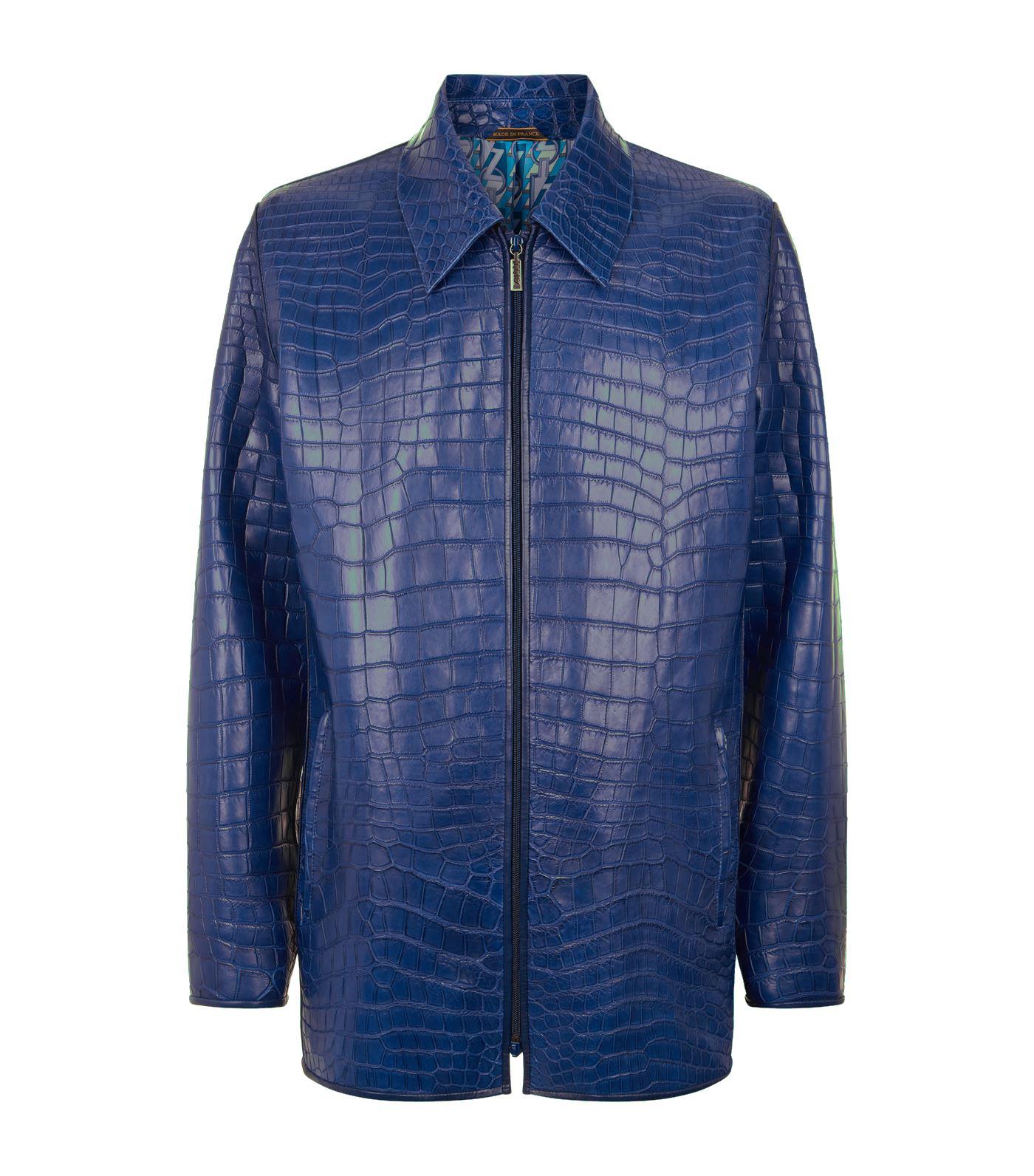 Zilli Crocodile Skin Jacket in Blue for Men | Lyst Canada