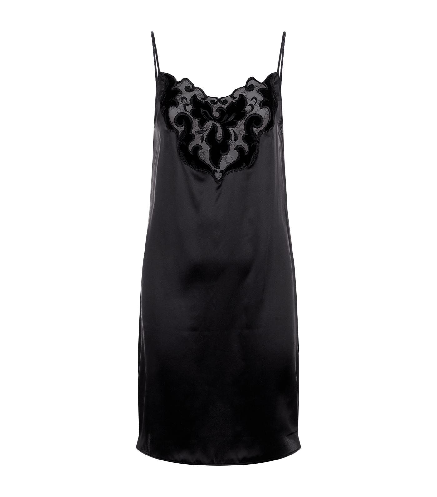 black silk slip