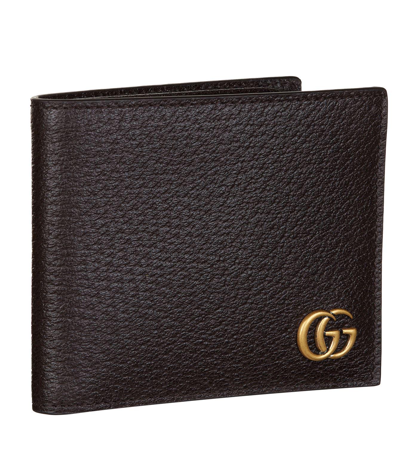  Gucci  Leather Marmont Bifold Wallet  in Brown for Men  Lyst