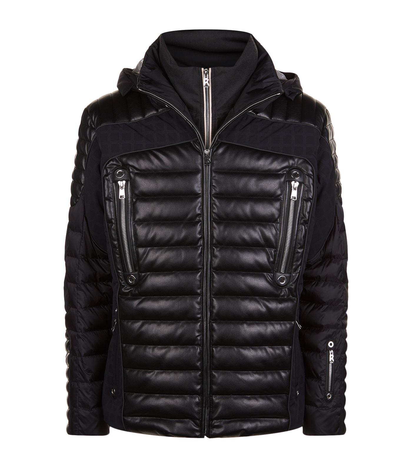 Bogner Leather Panelled Ski Jacket in Black for Men - Lyst