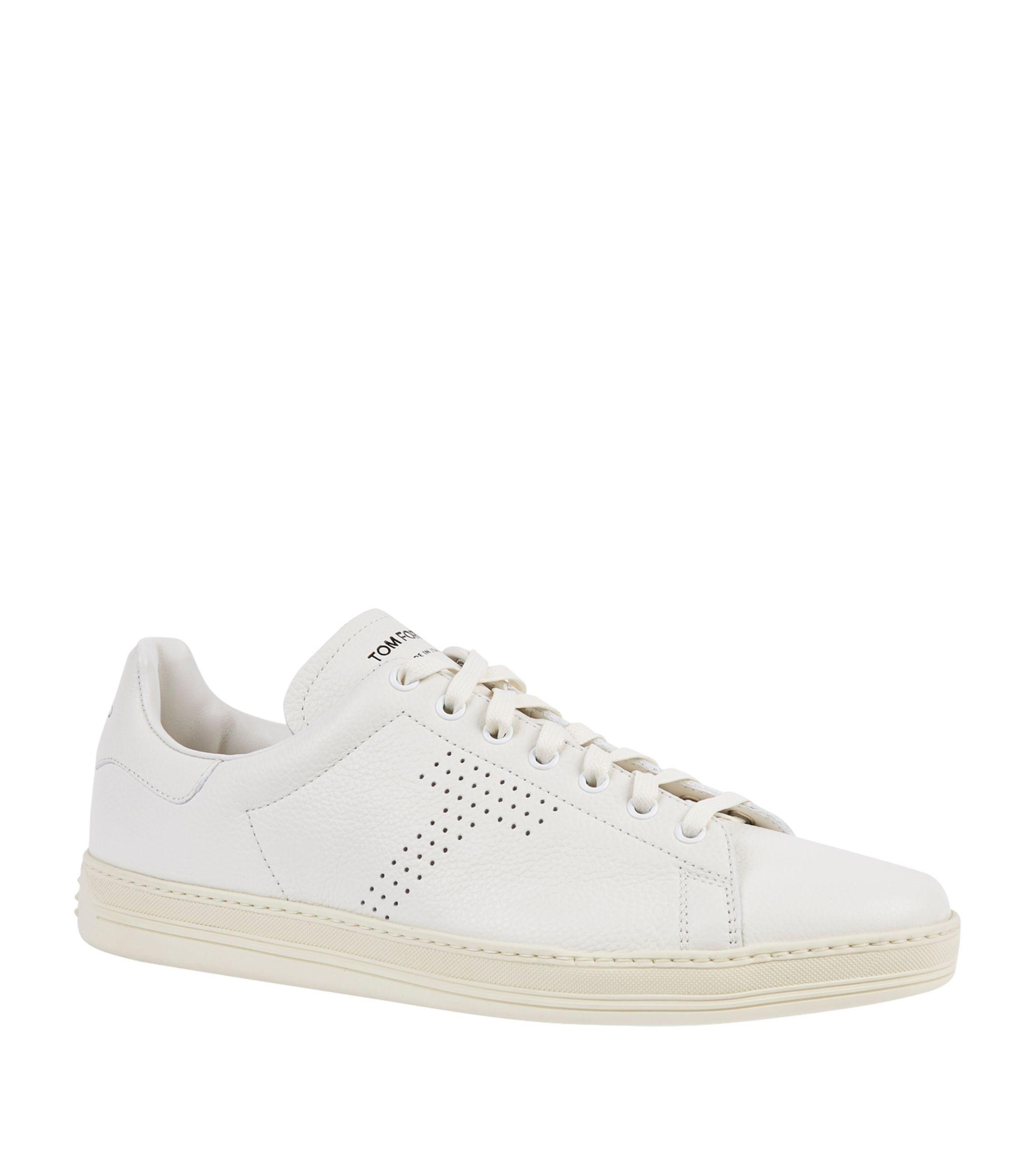 Tom Ford Leather Warwick Sneakers in White for Men - Save 7% - Lyst