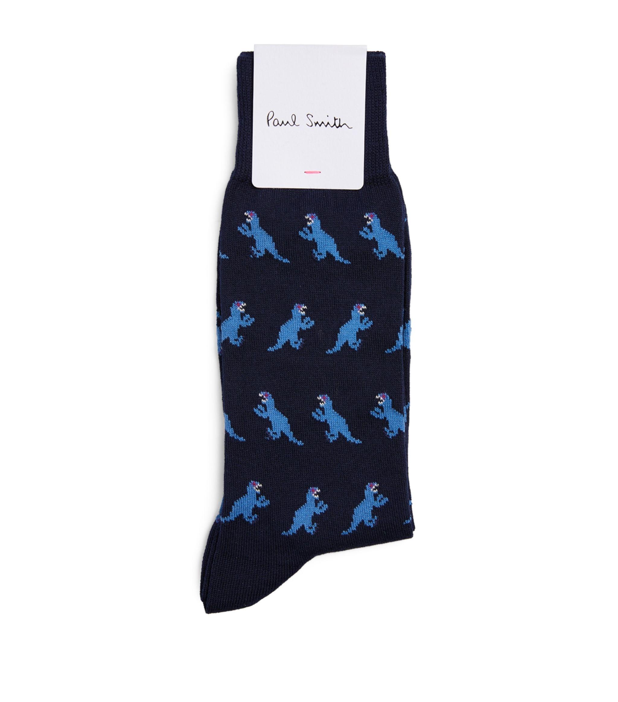 Paul Smith Cotton Dinosaur Socks in Blue for Men Lyst