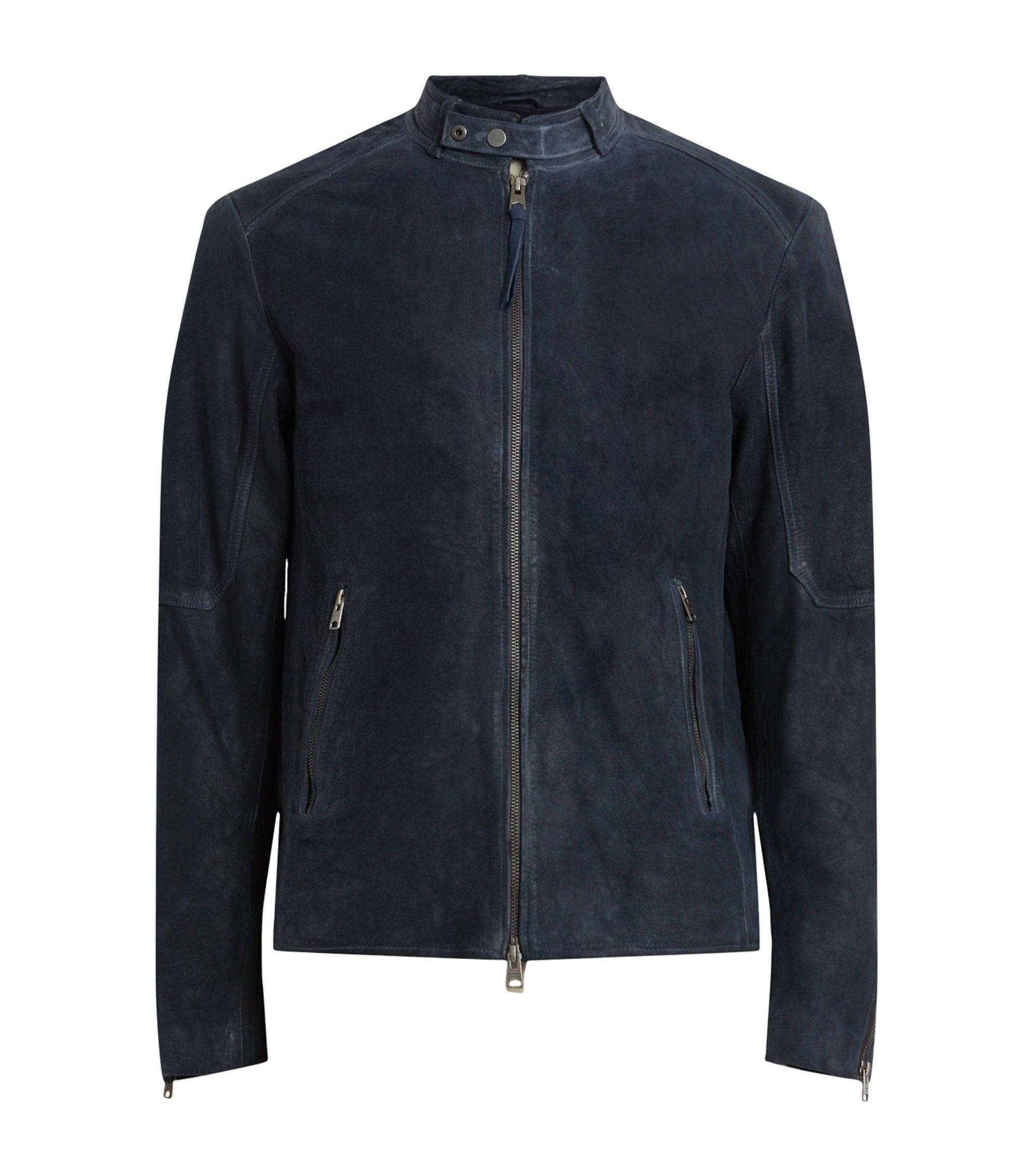 AllSaints Cora Leather Jacket in Blue for Men Lyst UK