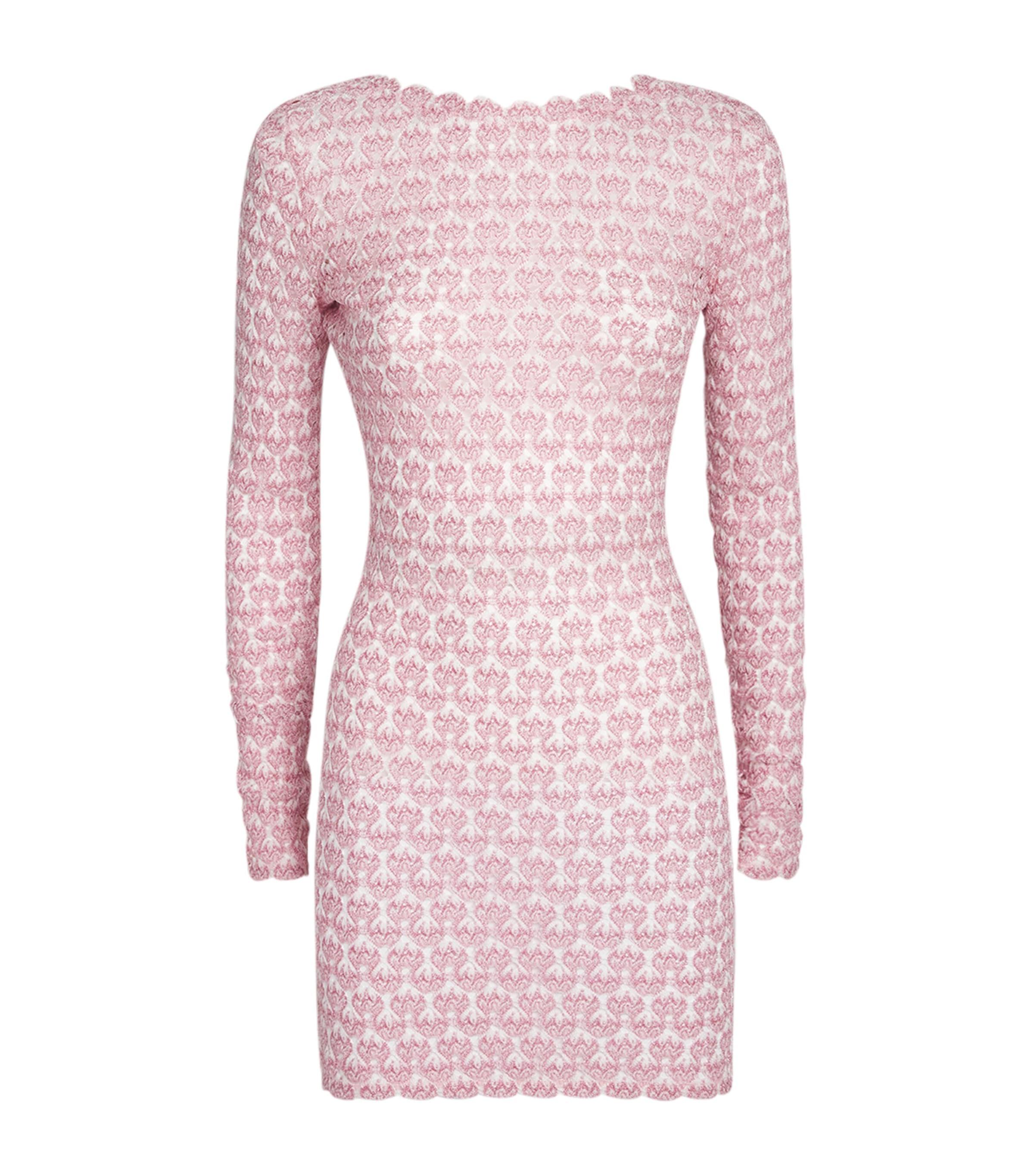 missoni dress pink Missoni - Striped Metallic Crochet-knit Maxi Dress - Pink