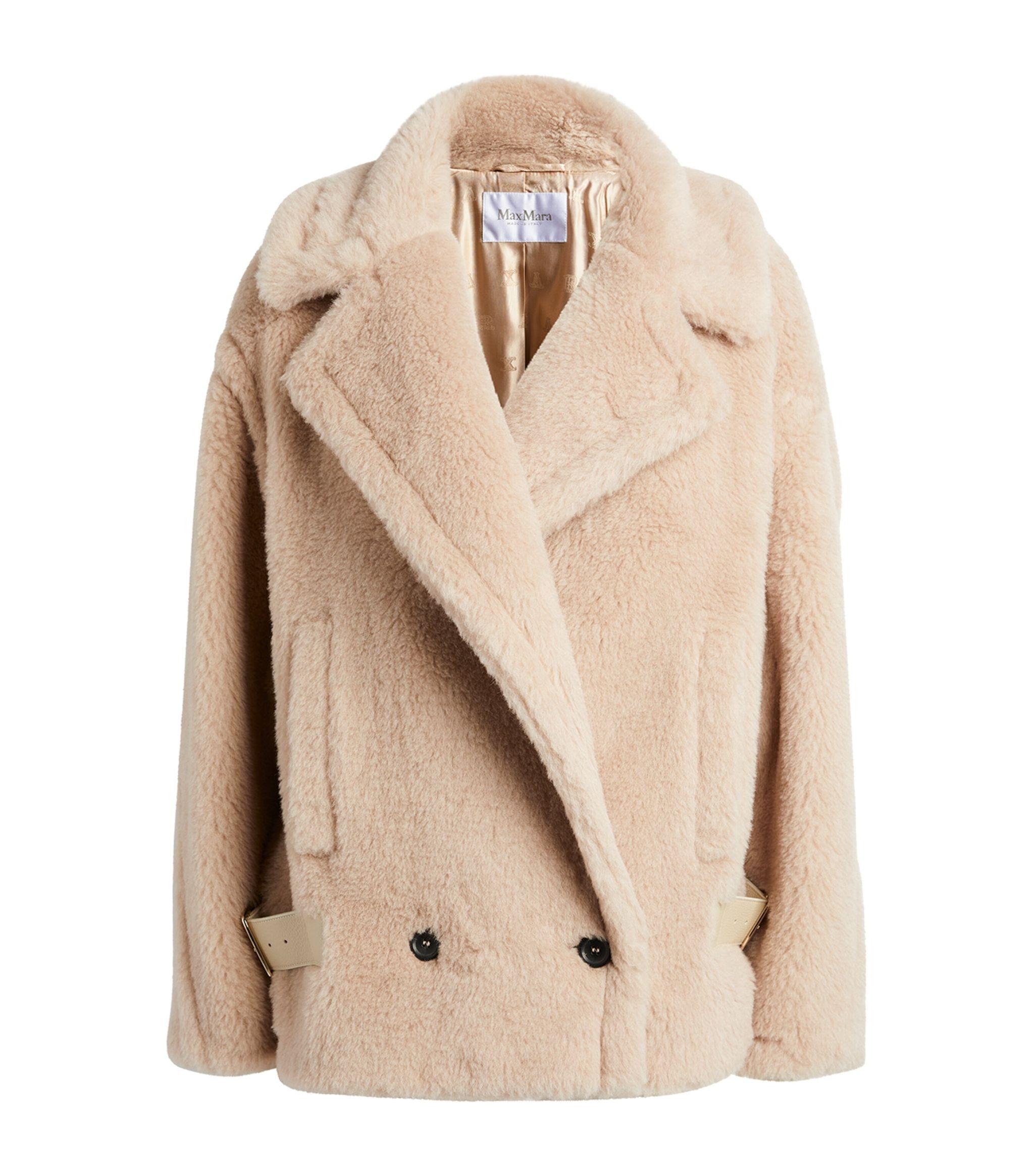 Max Mara Alpaca-wool Caserta Teddy Coat in Natural | Lyst