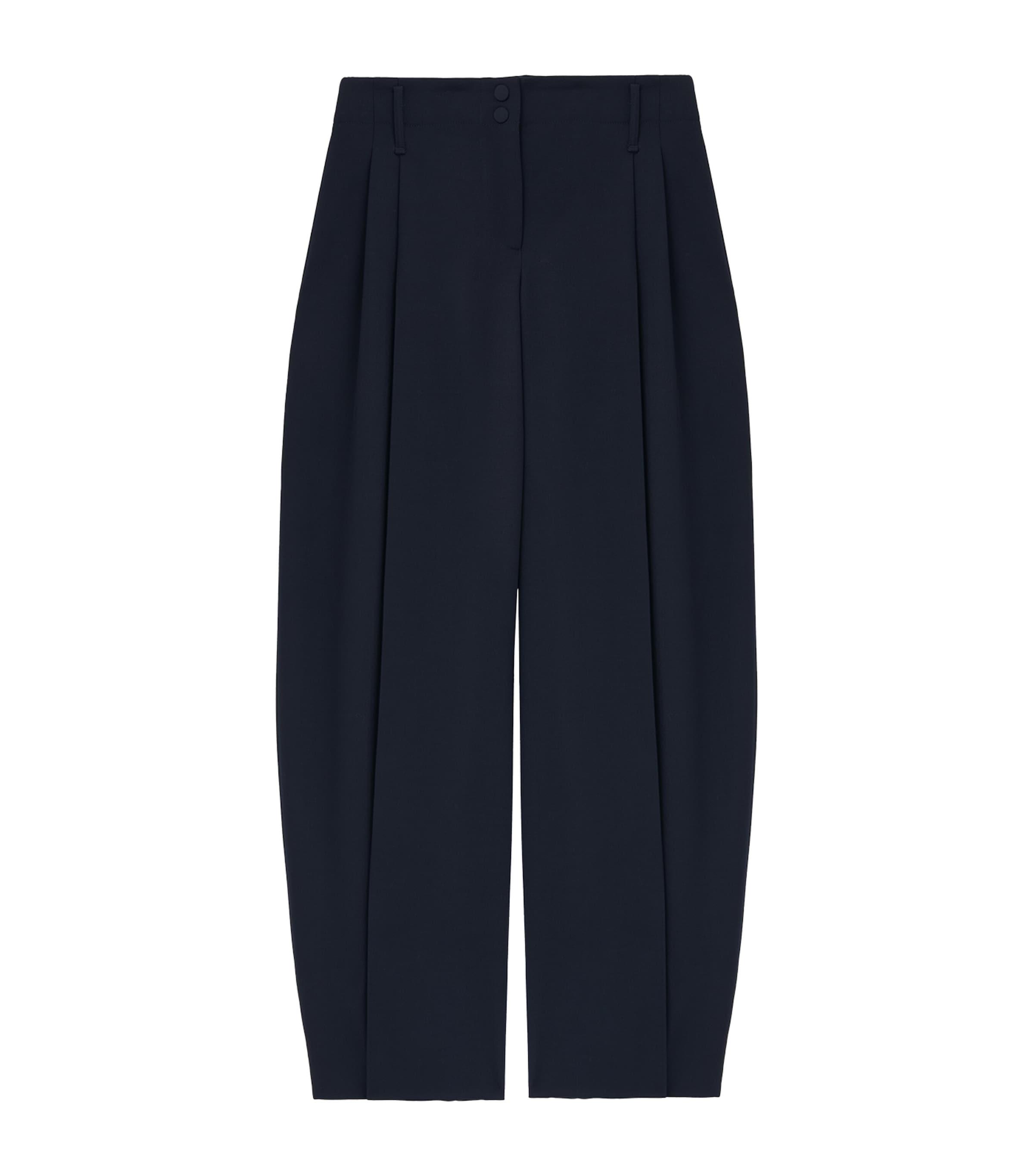 パンツ Alexander Mcqueen Navy Blue Wool Wide-Leg Pant McQueen Wool Straight Tailored Trousers | Harrods US
