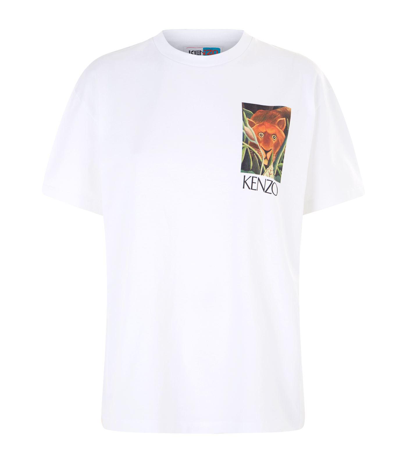 KENZO Cotton Lion T-shirt in White - Lyst