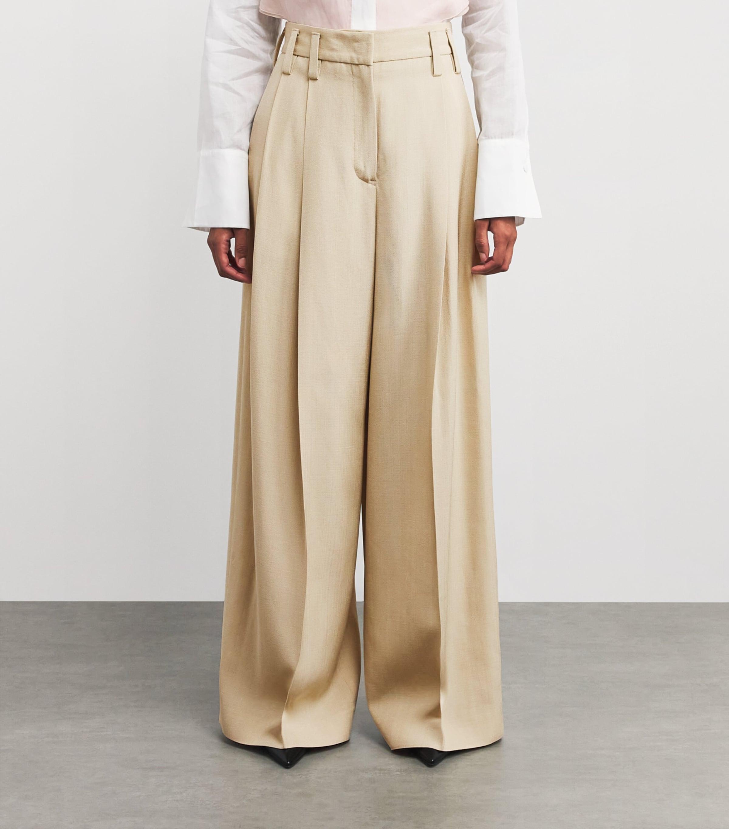 ボトムスその他 Jil Sander Wide cream trousers in silk blend Jil Sander Wide cream trousers in silk blend | TheDoubleF