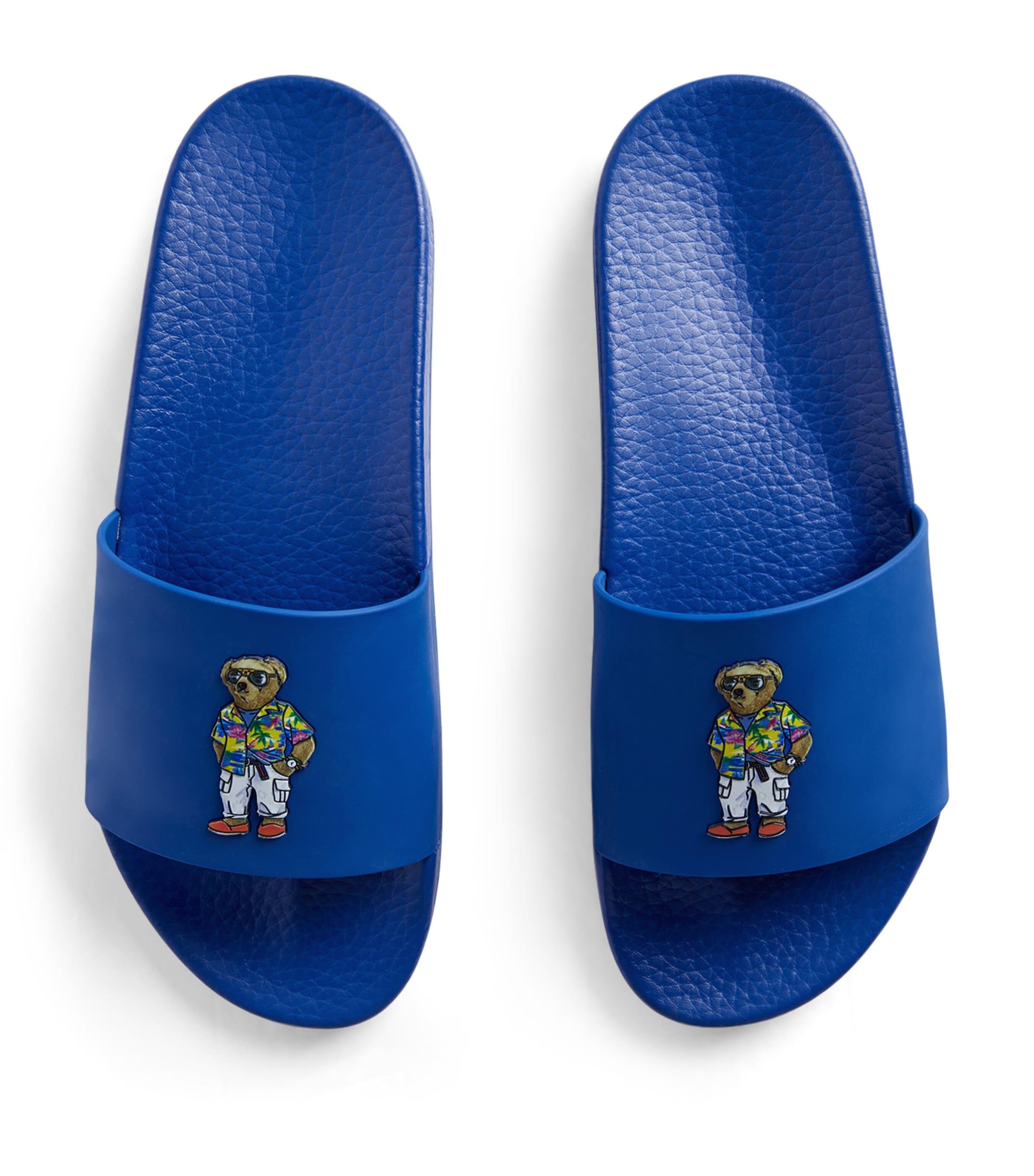 Polo Ralph Lauren Polo Bear Slides in Blue for Men | Lyst