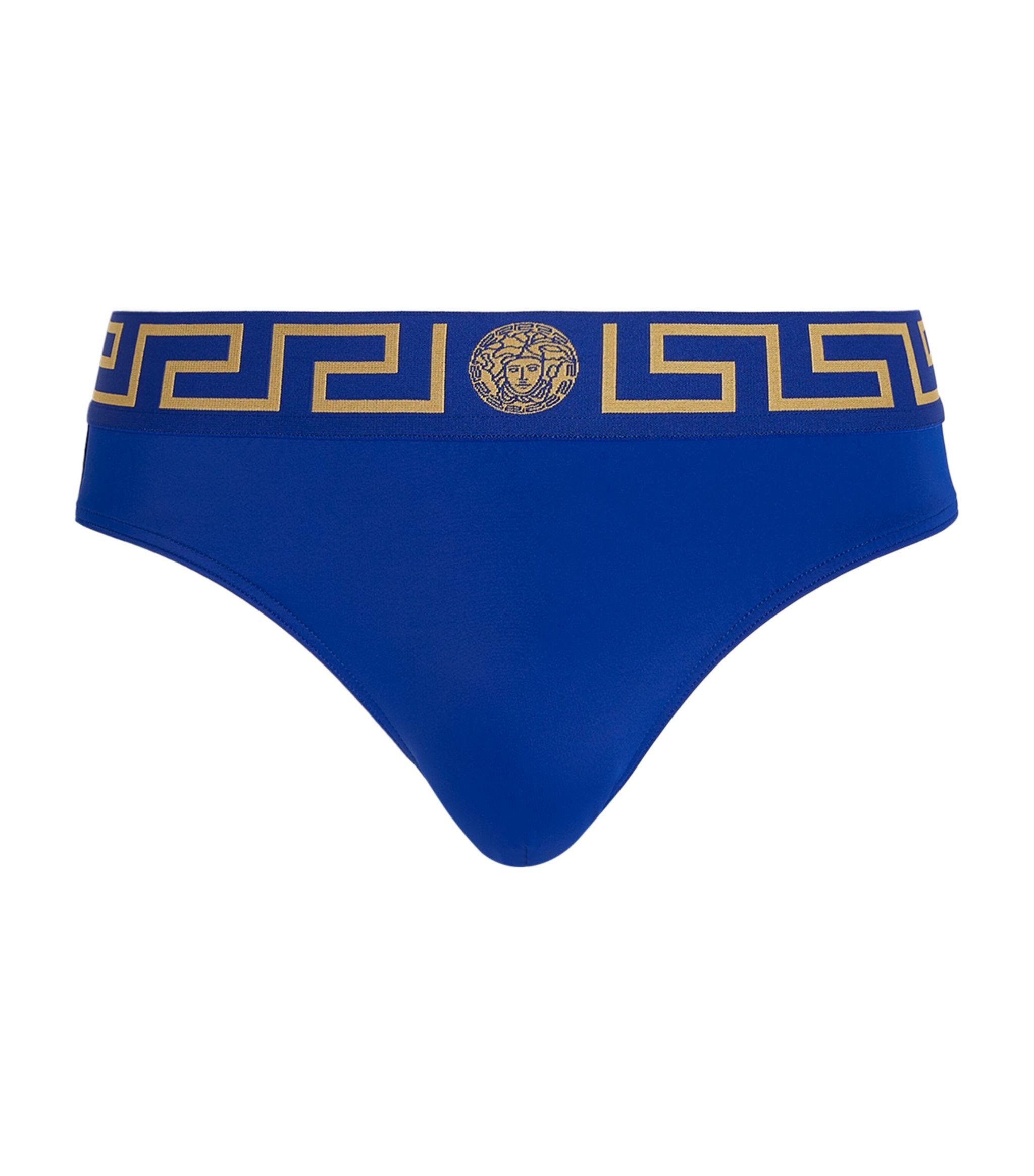 Versace Greca Swim Briefs in Blue for Men | Lyst Canada