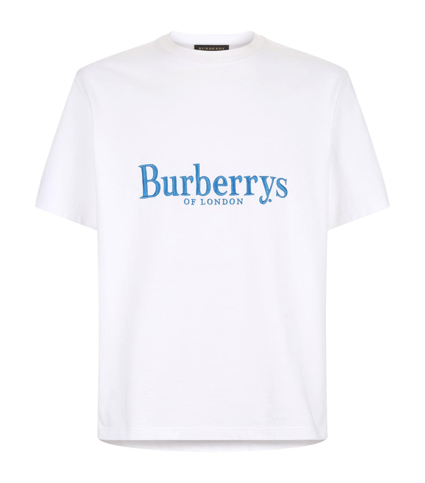 Burberry Embroidered Vintage Logo T-shirt in White for Men | Lyst Canada