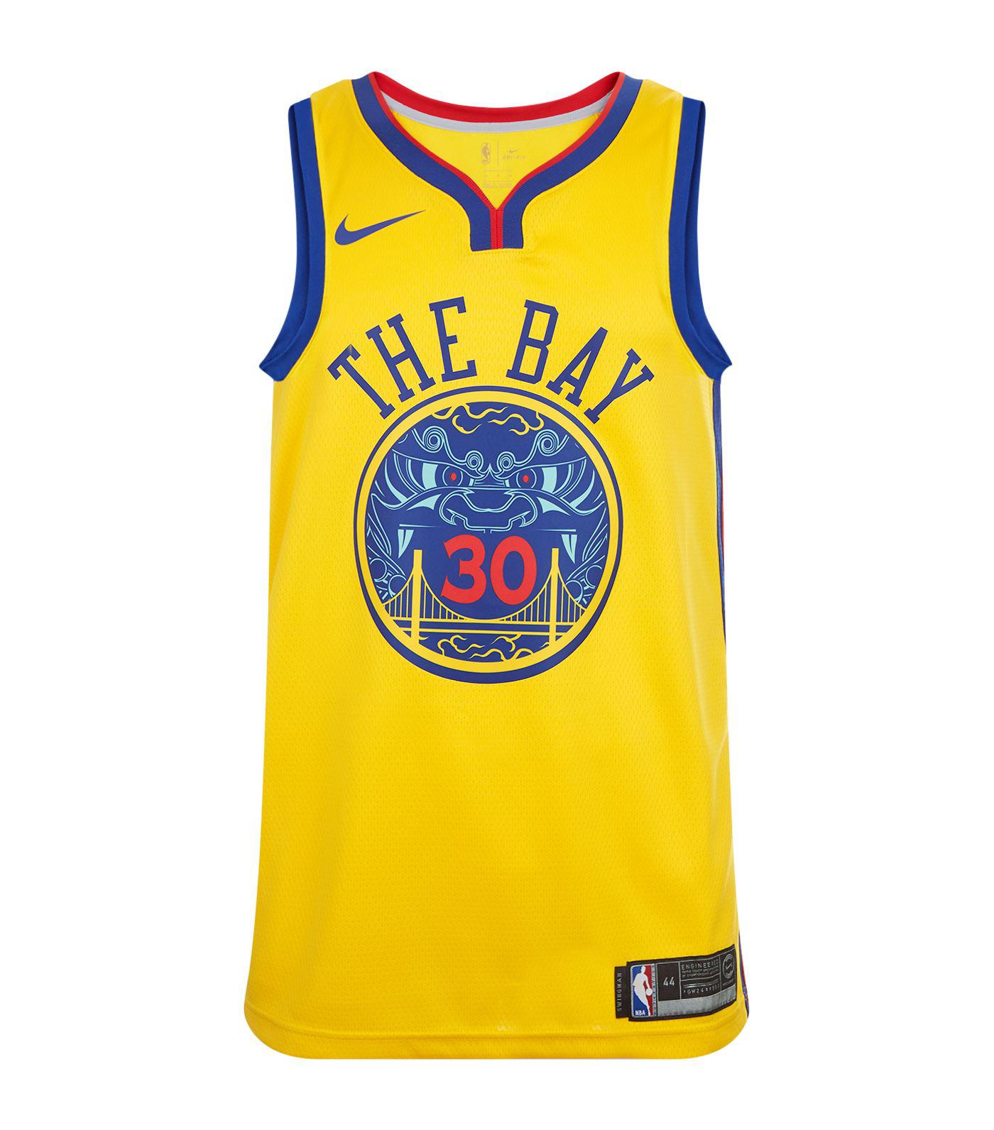 Nike Stephen Curry Golden State Warriors Basketball Jersey in Yellow for  Men | Lyst