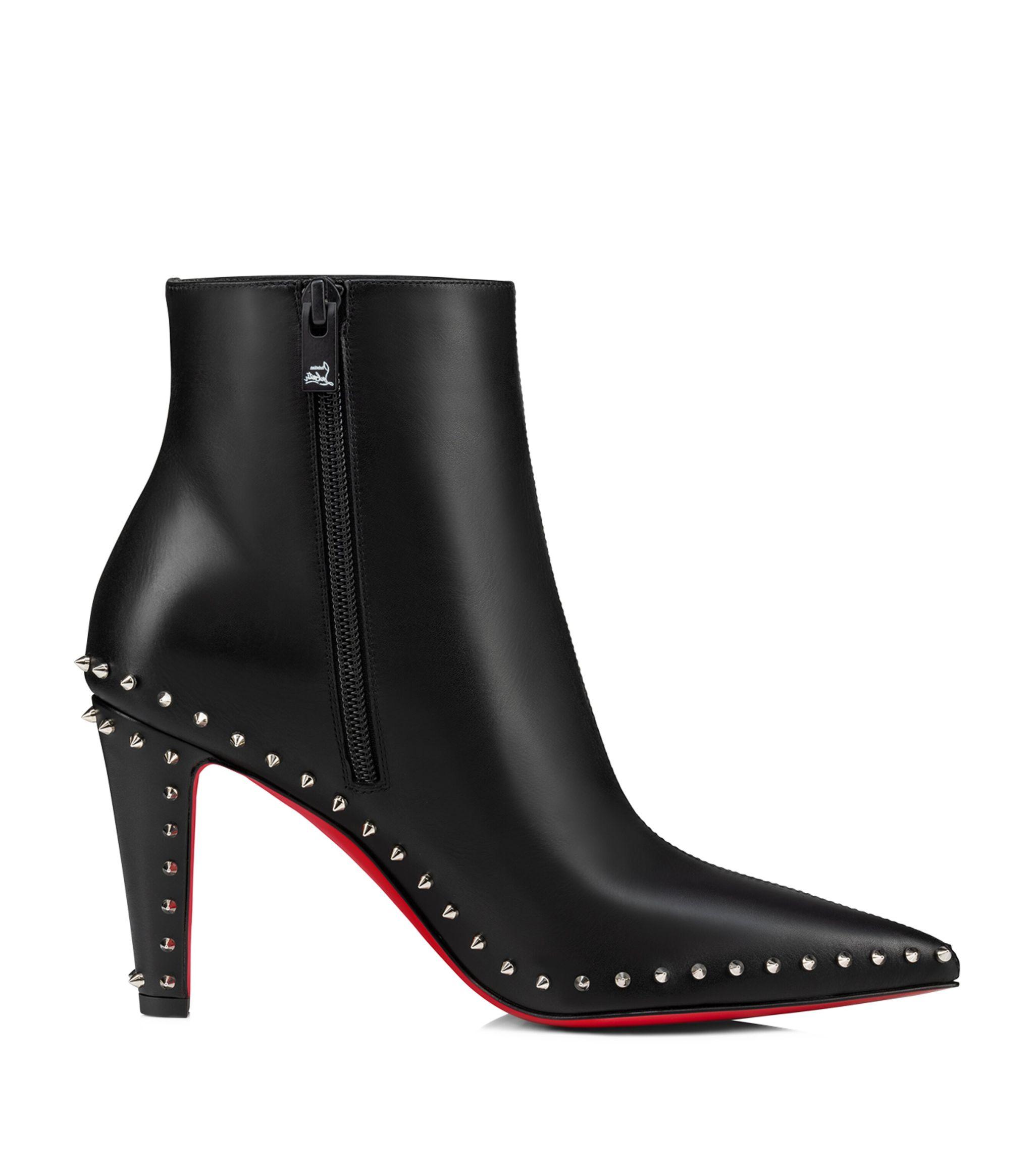 Christian Louboutin Vidura 85 Leather Heeled Ankle boot in Black Lyst