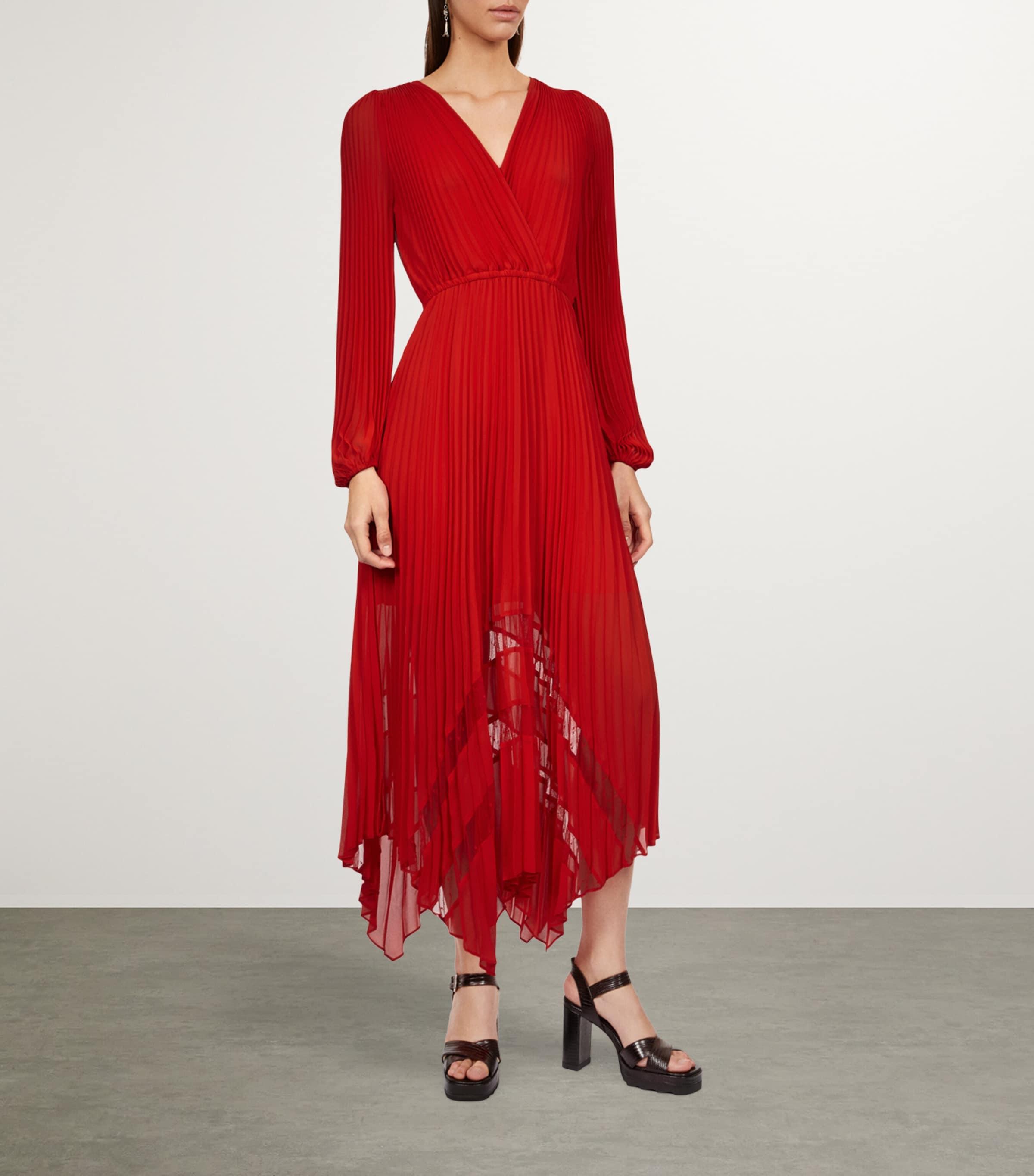 the kooples red pleated shirt dress Red The Kooples Dresses for Women