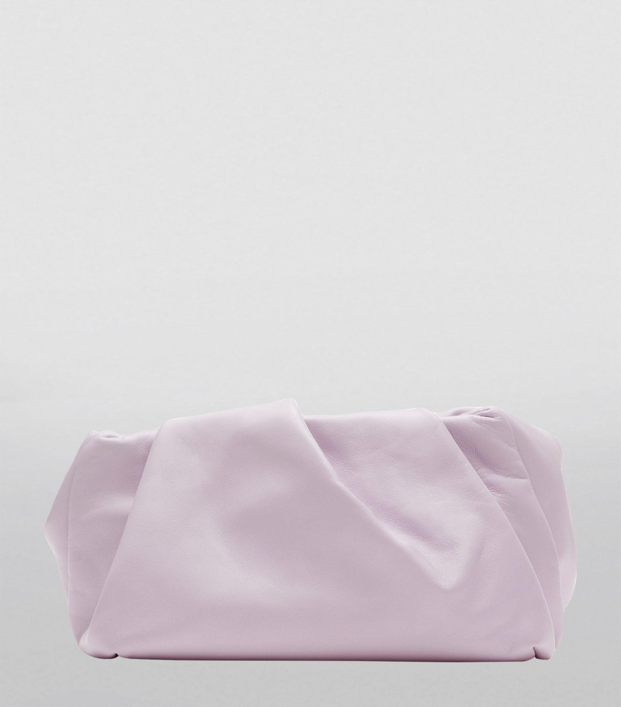 Burberry Leather Rose Clutch Bag in Purple | Lyst