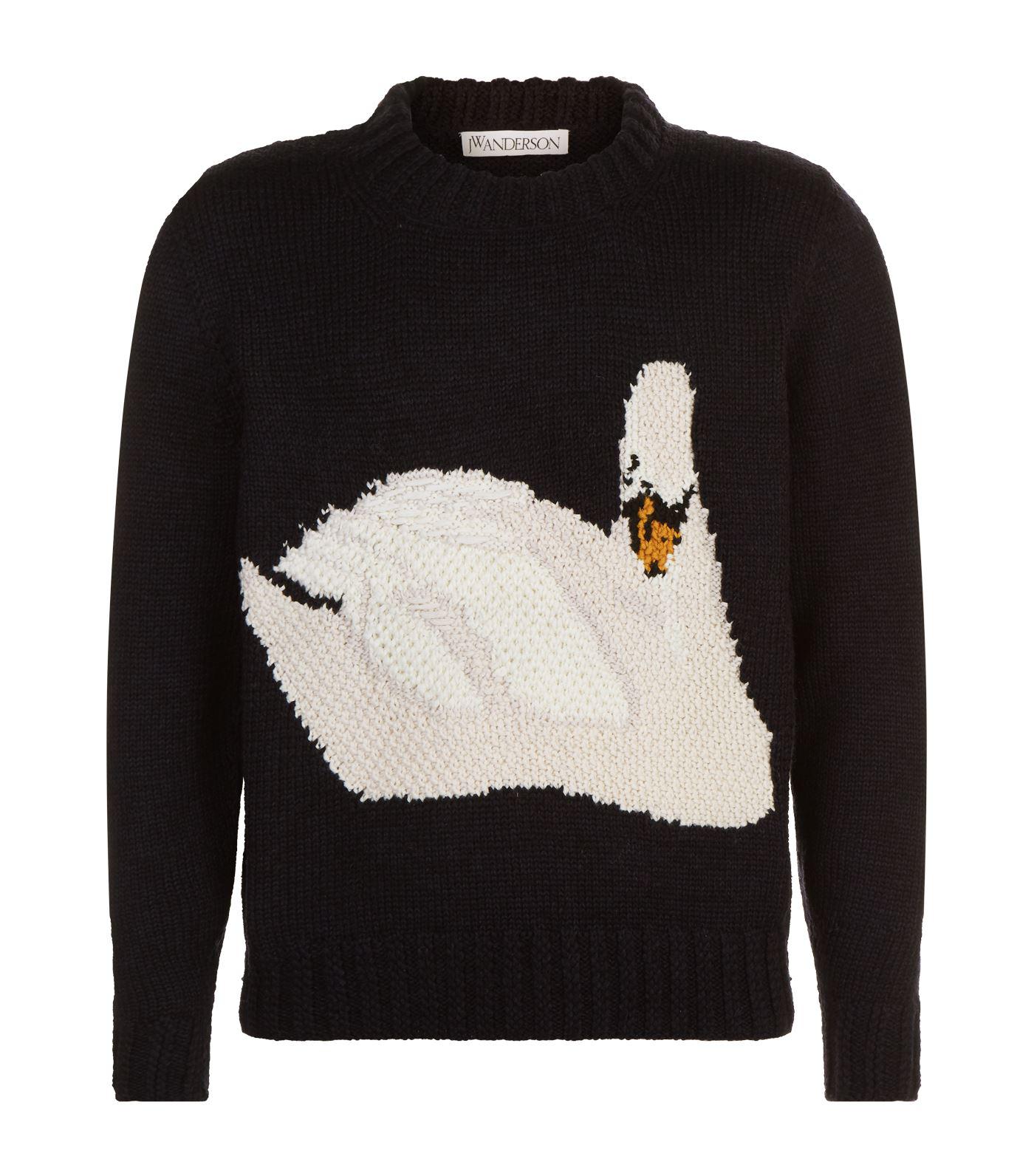JW Anderson Knitted Swan Sweater in Blue | Lyst