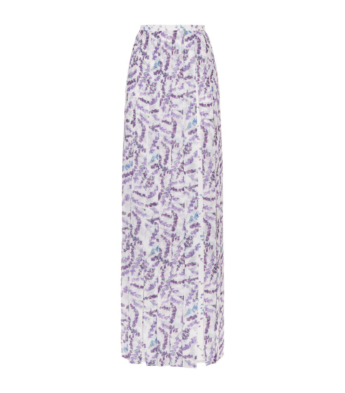 purple floral maxi skirt
