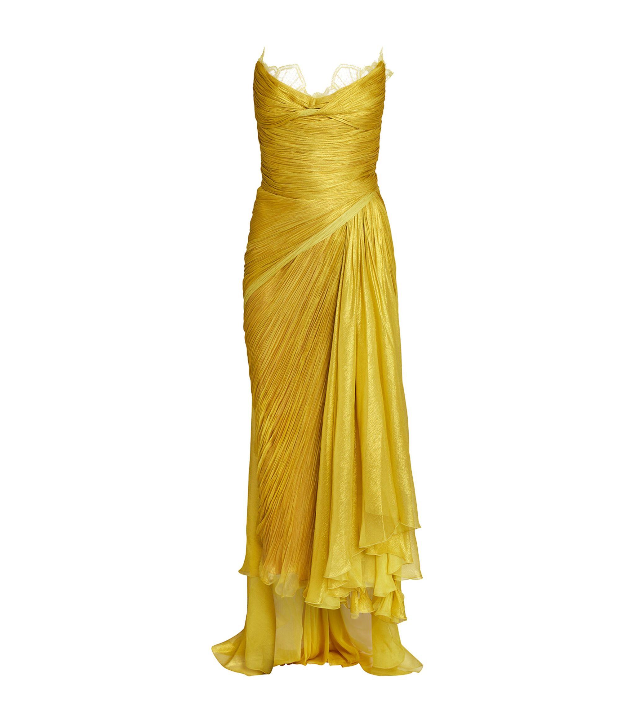 Maria Lucia Hohan Mlh M Julie Strapless Gown in Yellow | Lyst