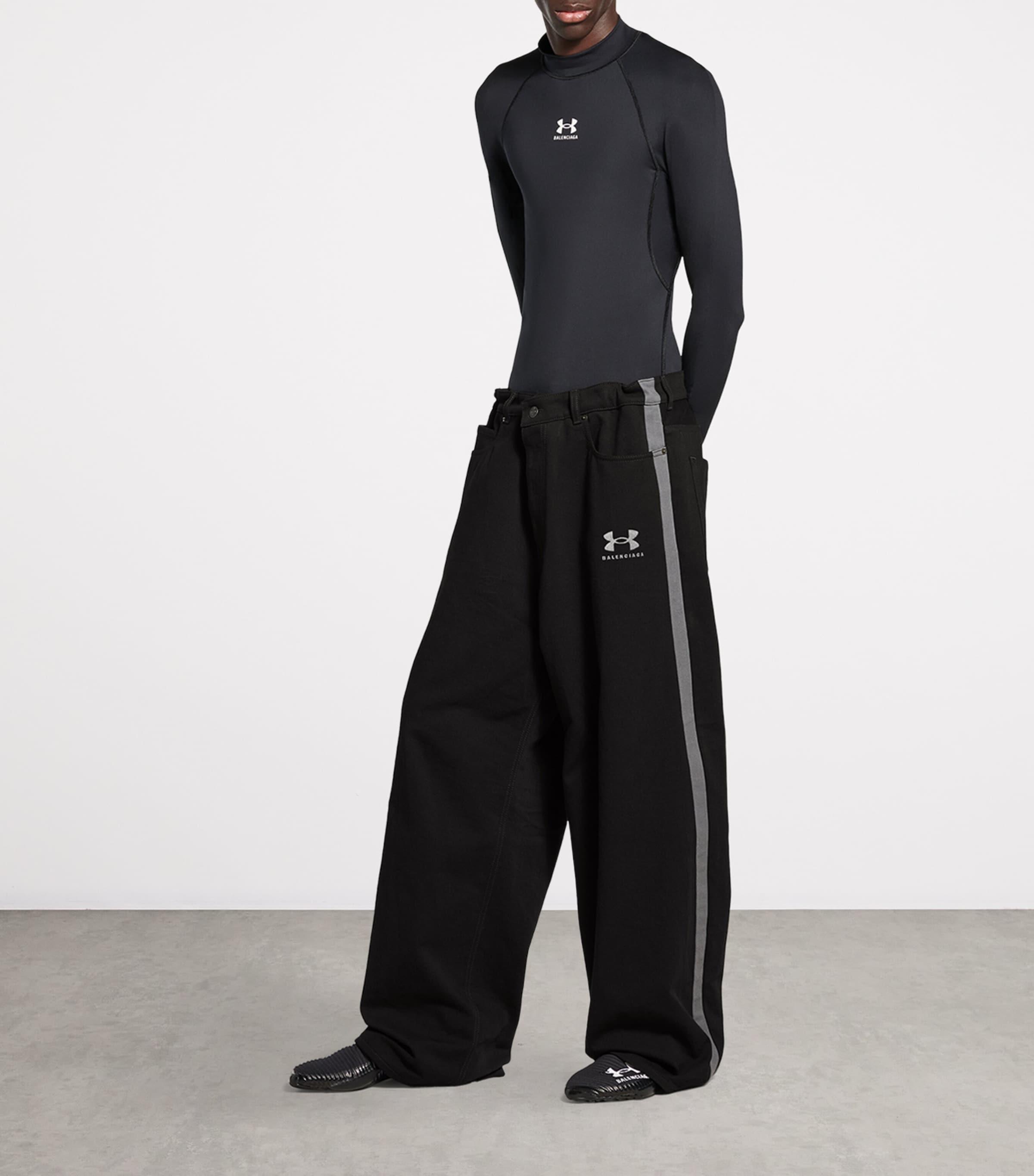 Balenciaga X Under Armour Oversized Track Jeans in Black for