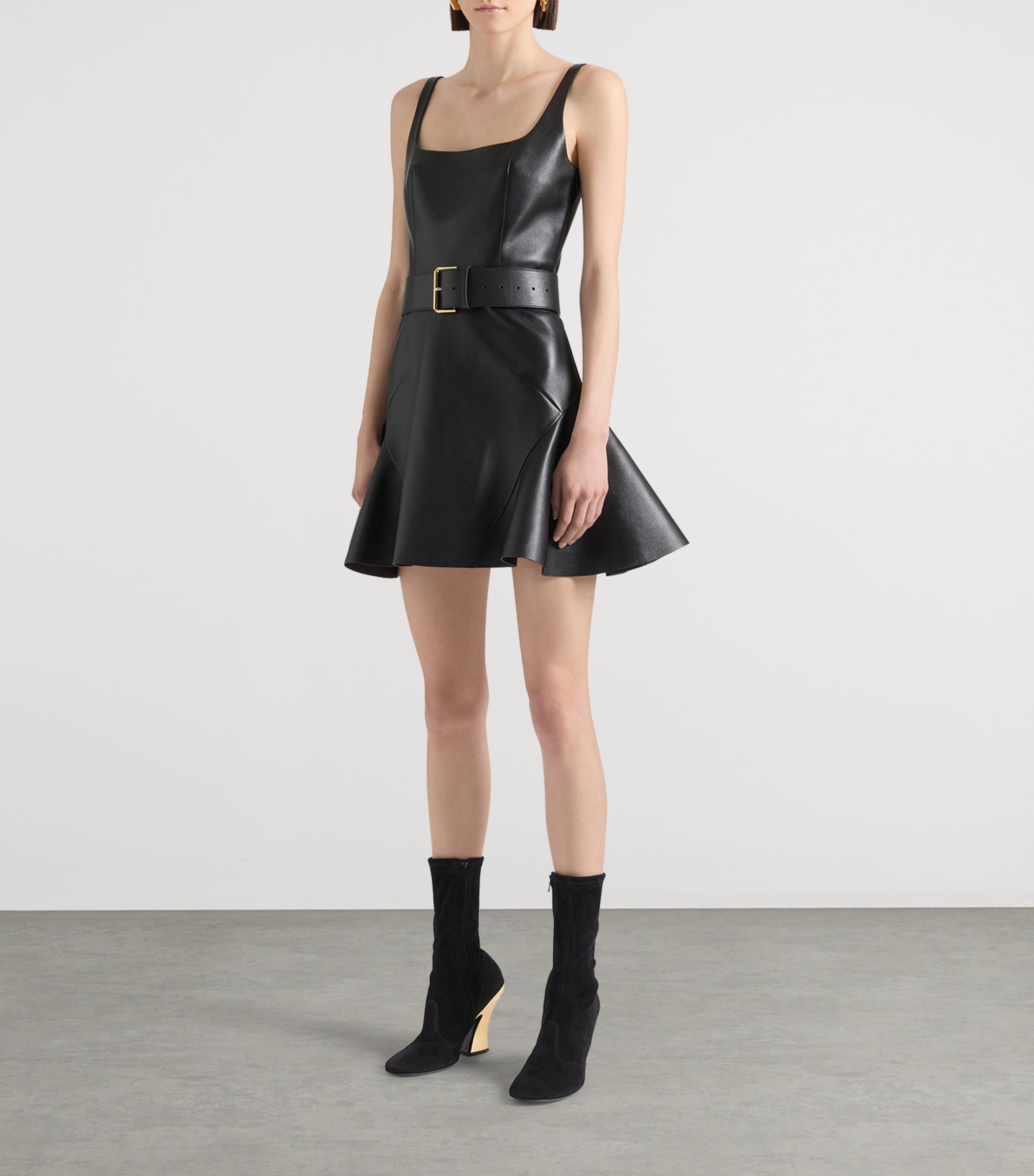 Givenchy Leather Mini Dress in Black | Lyst