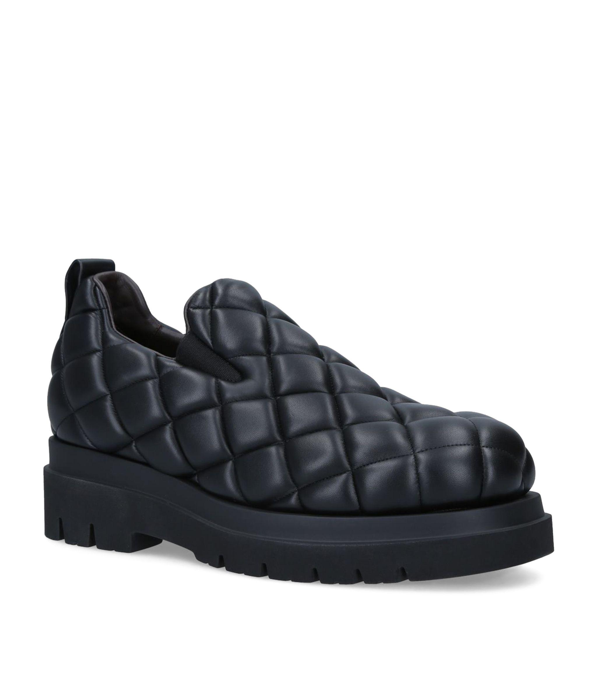 Bottega Veneta Quilted Leather Shoes in Black for Men | Lyst