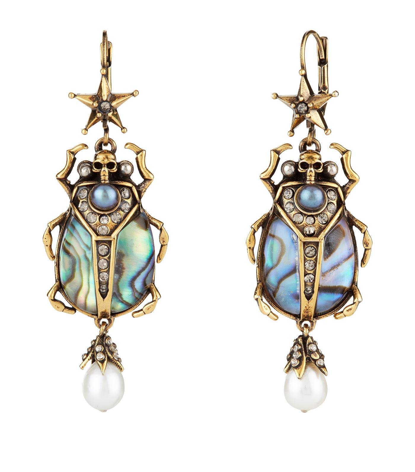 alexander mcqueen beetle earrings