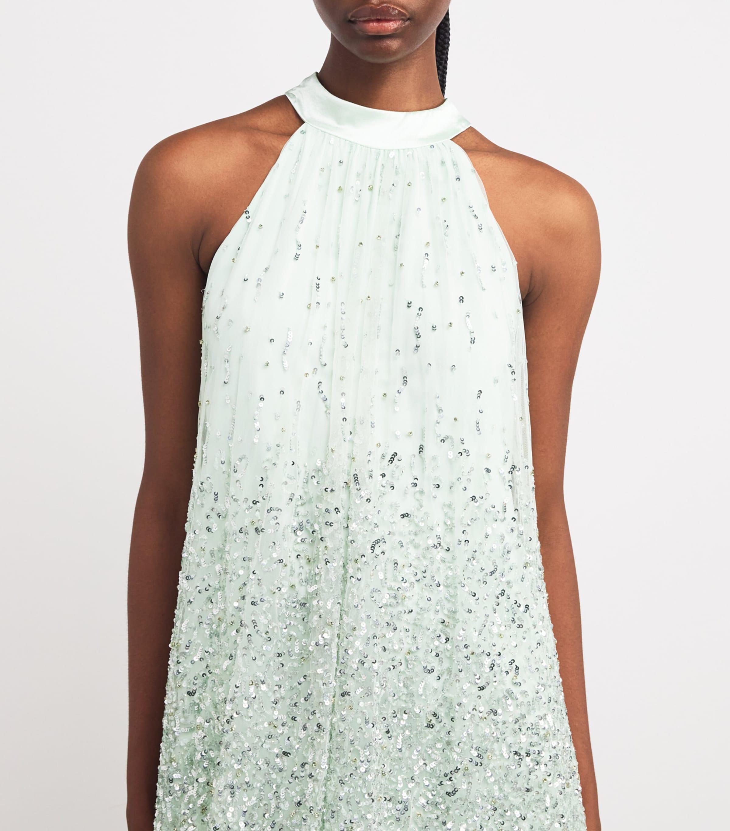 Alice + Olivia Embellished Erna Mini Dress in White | Lyst