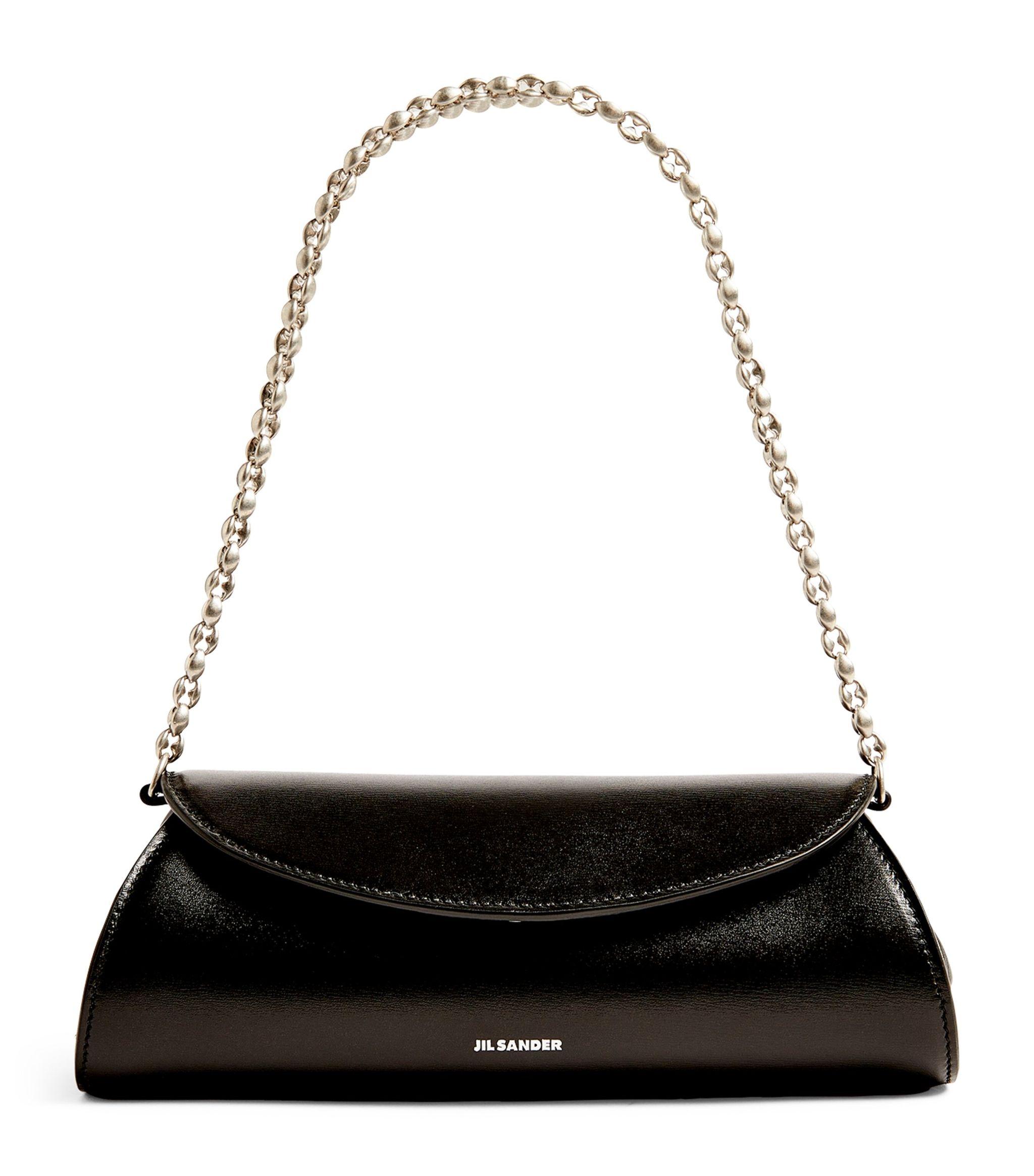 Jil Sander Mini Leather Cannolo Bag in Black | Lyst