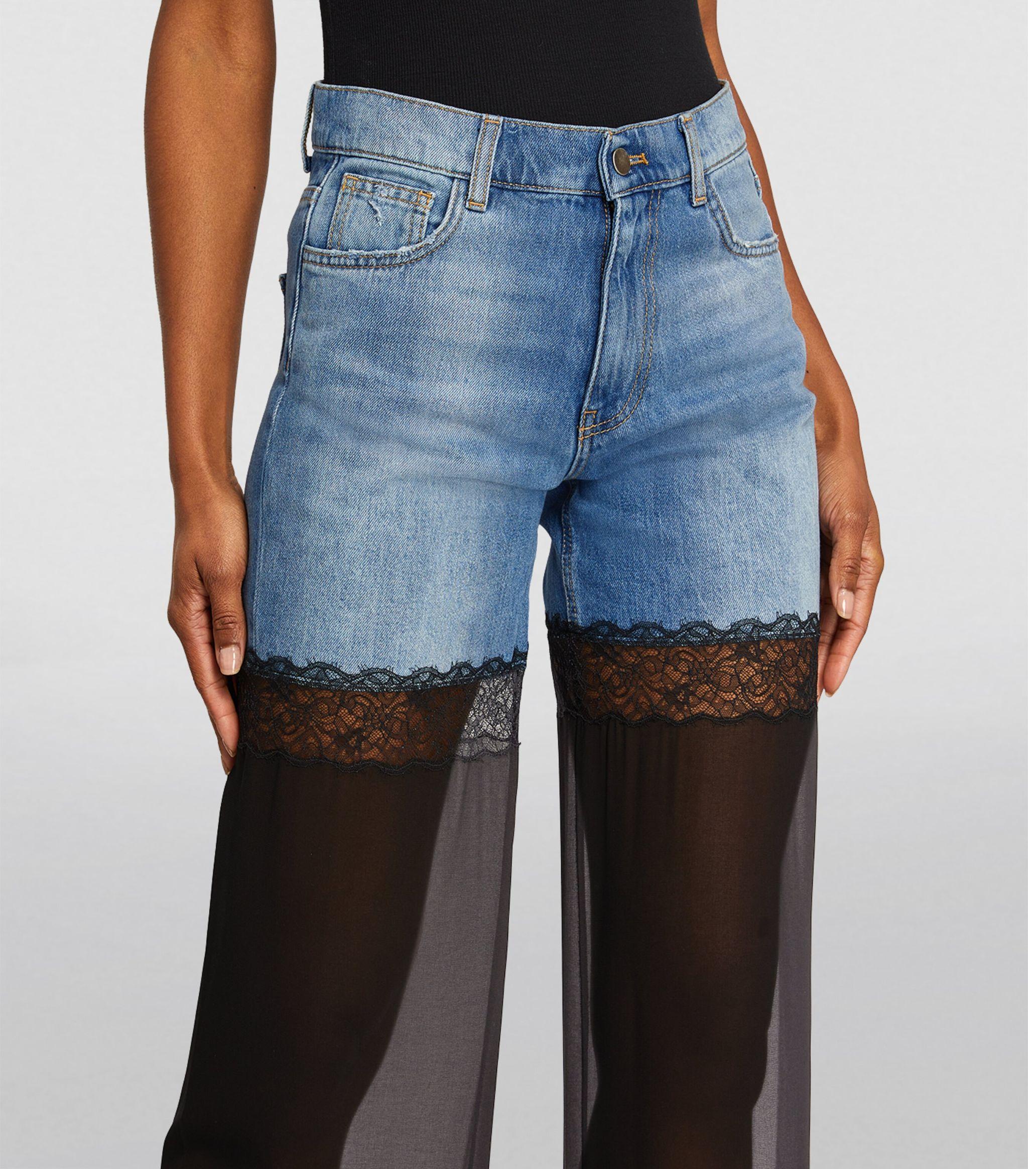 デニム・ジーパン NENSI DOJAKA 'Tulle' jeans Black Nensi Dojaka Tulle Jeans Black - Wanan Luxury