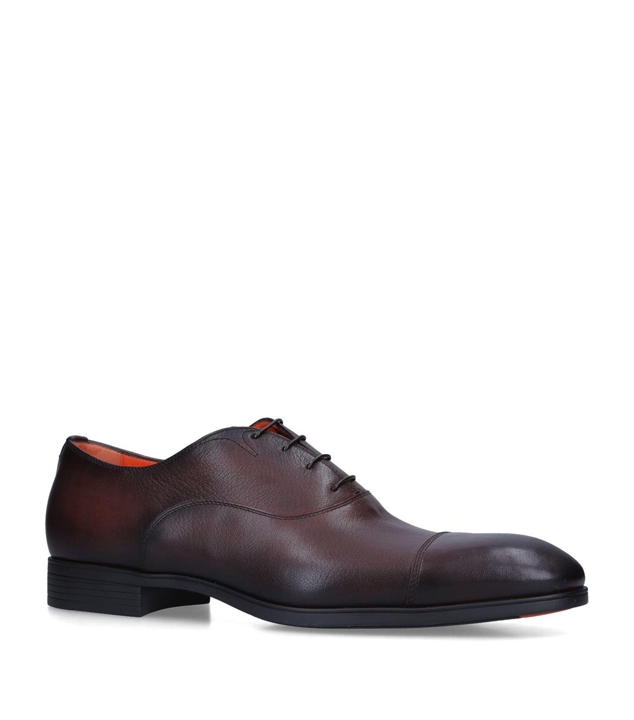 Santoni Leather New Simon Oxford Shoes in Brown for Men | Lyst