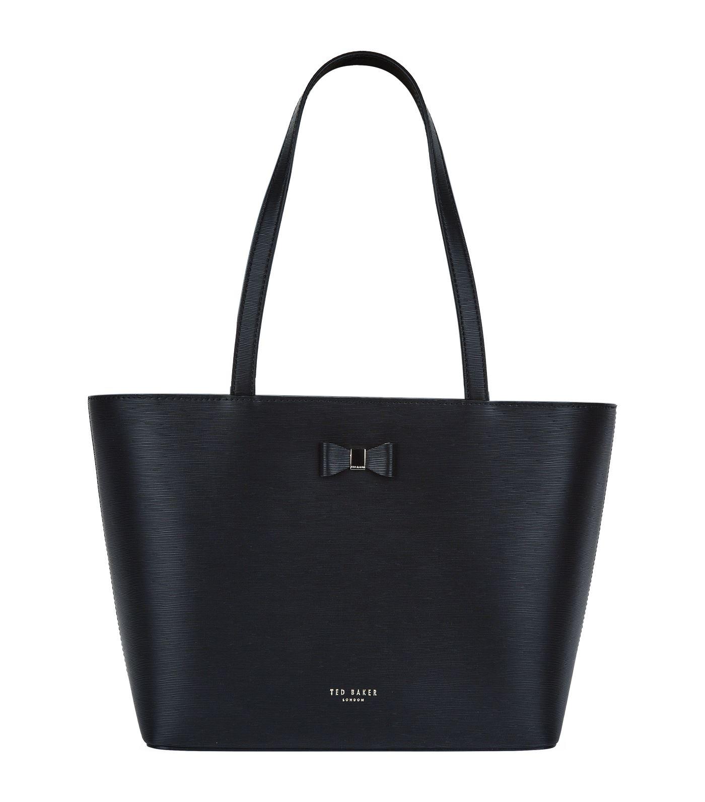 bow detail small leather shopper bag