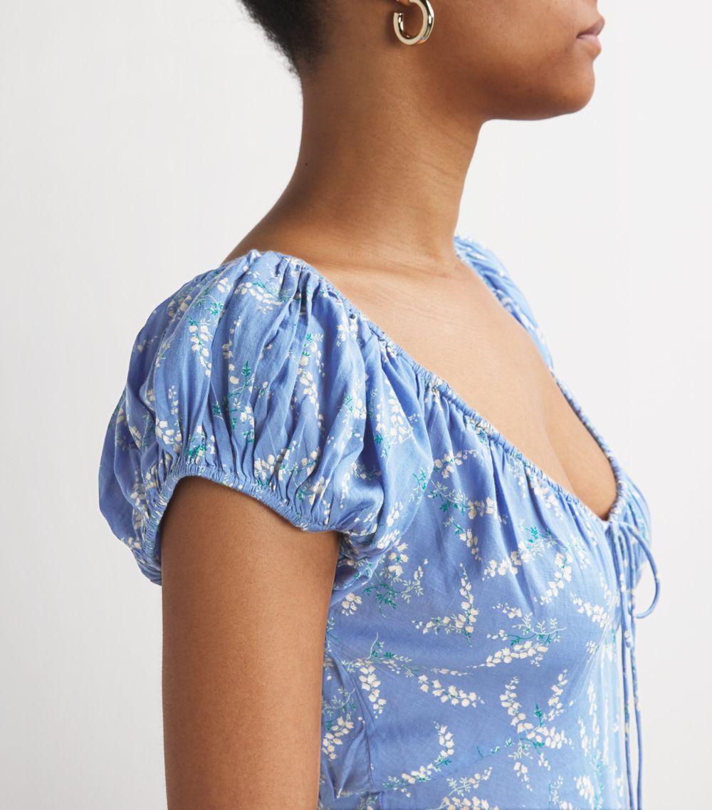 Doen Floral Sofia Midi Dress in Blue | Lyst Canada