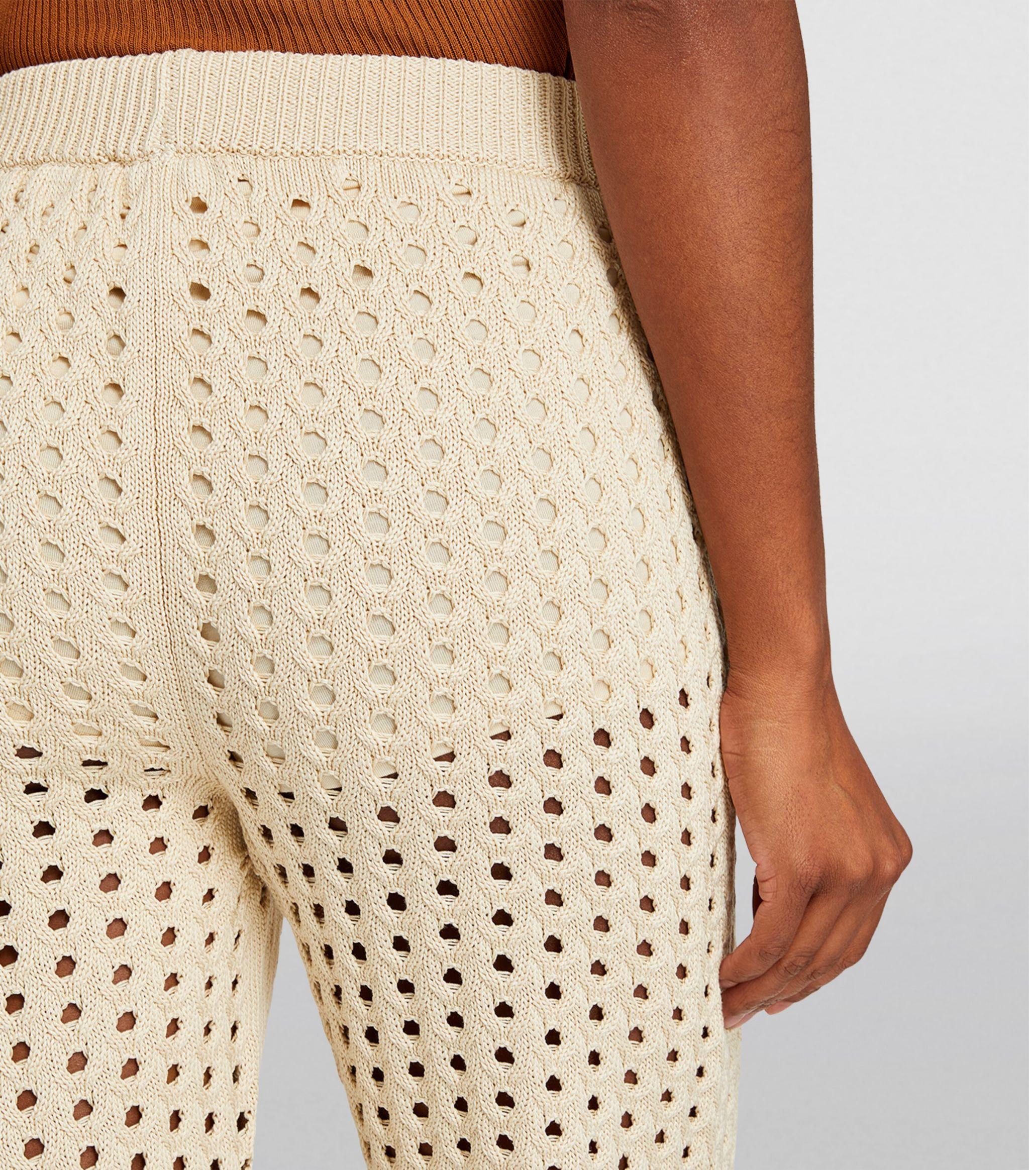 Max Mara Crochet Cecina Trousers in Natural | Lyst