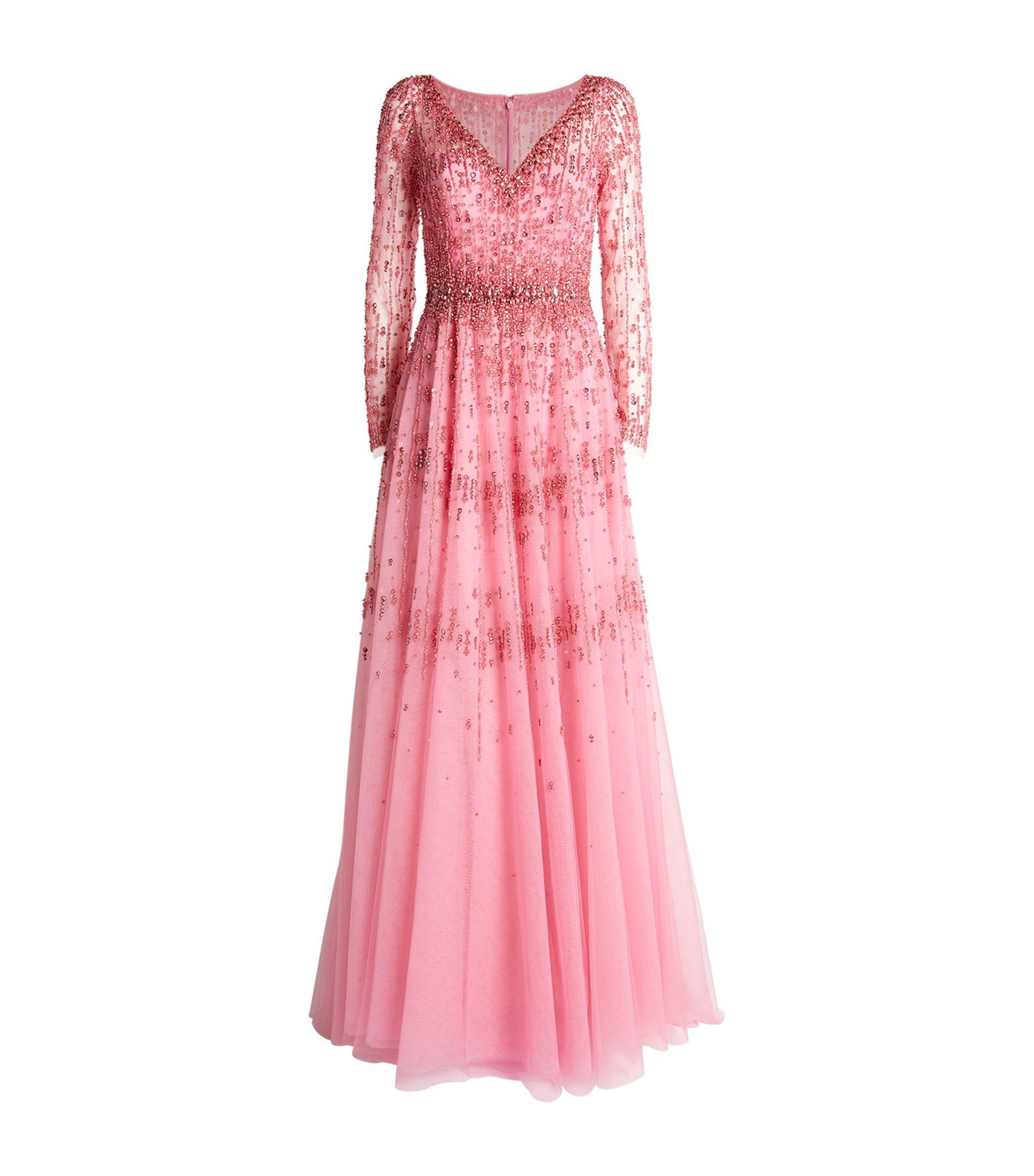 Pamella Roland Embellished Gown in Pink Lyst