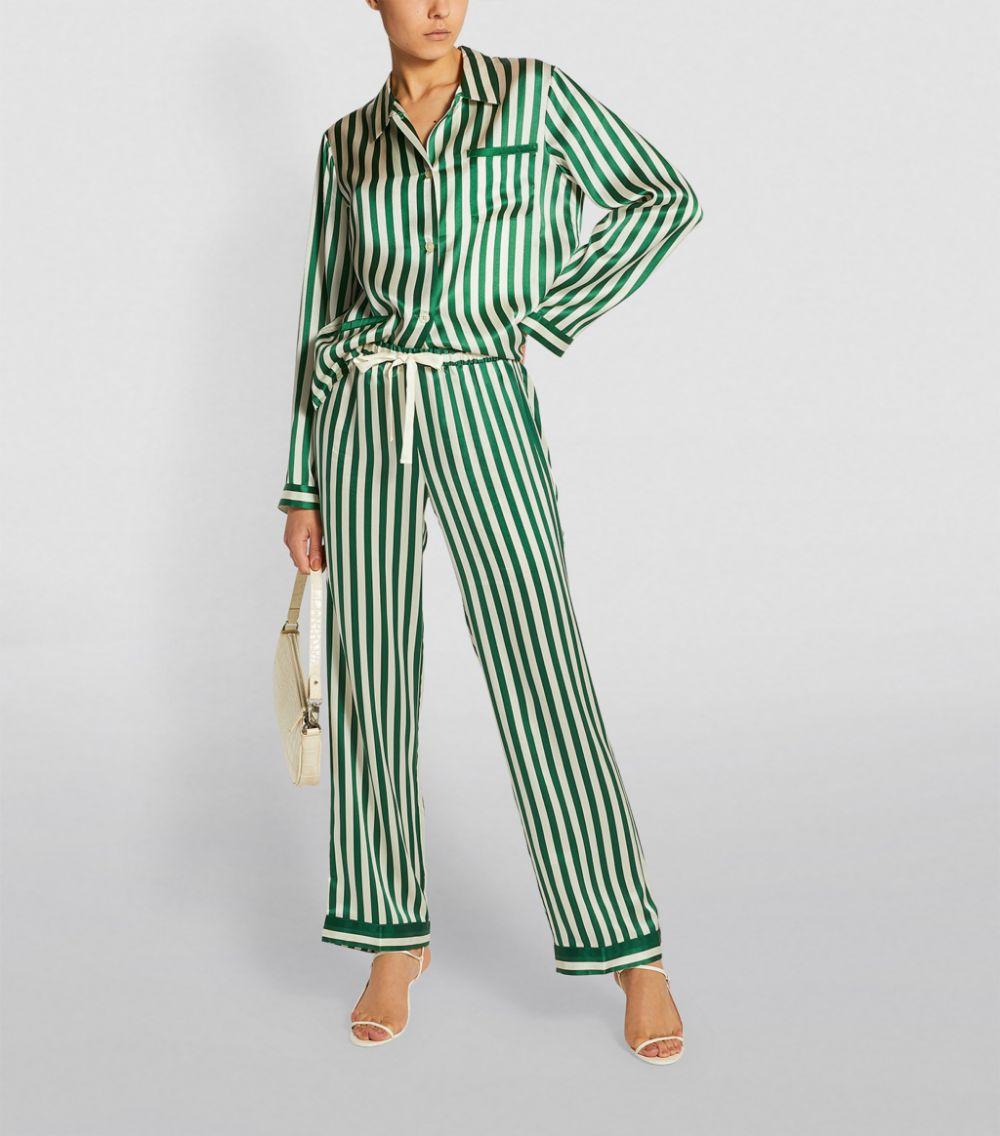 Morgan Lane Chantal Striped Pyjama Bottoms in Green