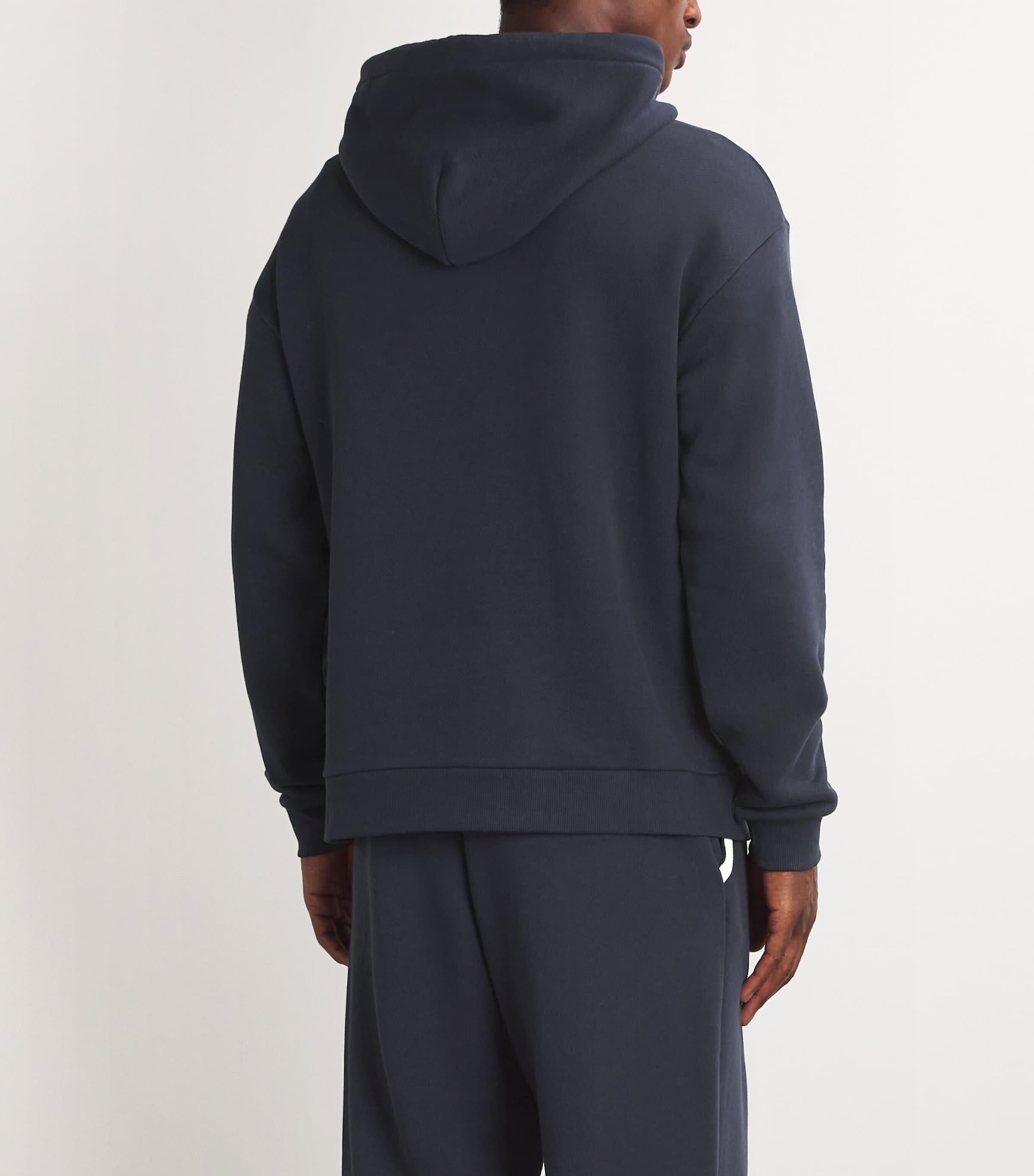 【EMPORIO ARMANI】 Men's Whale Patch Hoodie ★ Navy emporio-armani-Blue-Cotton-