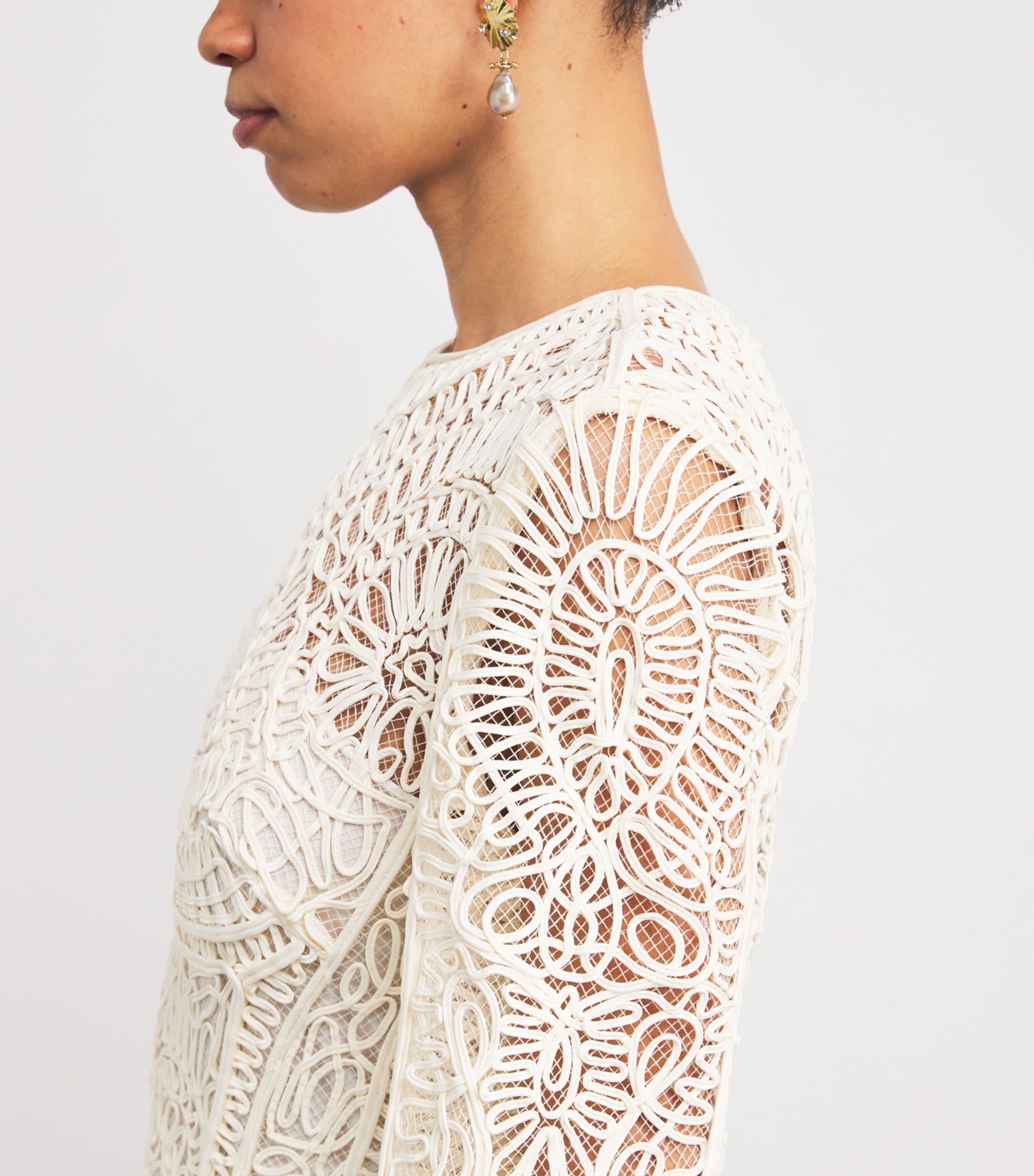 Jonathan Simkhai Guipure Lace Fiona Midi Dress in White | Lyst