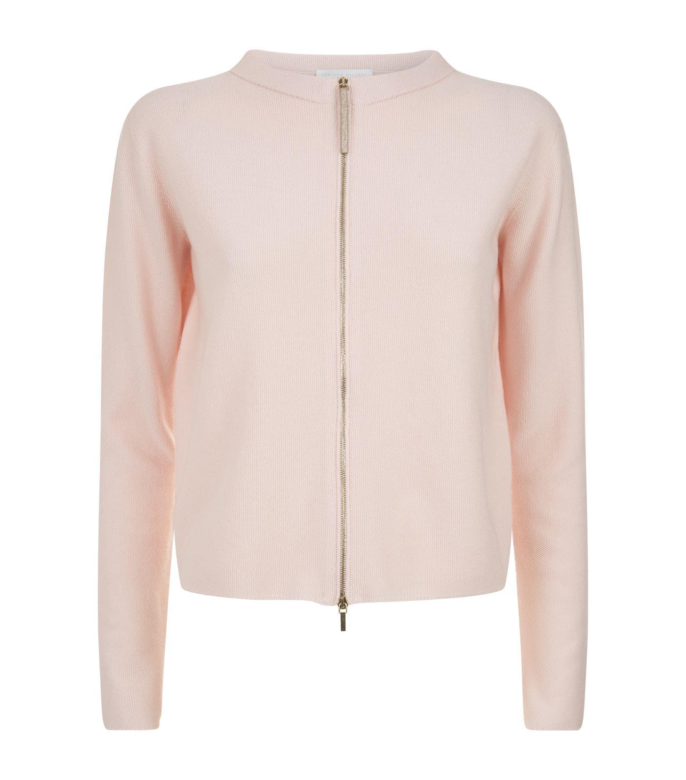 pink zip up cardigan