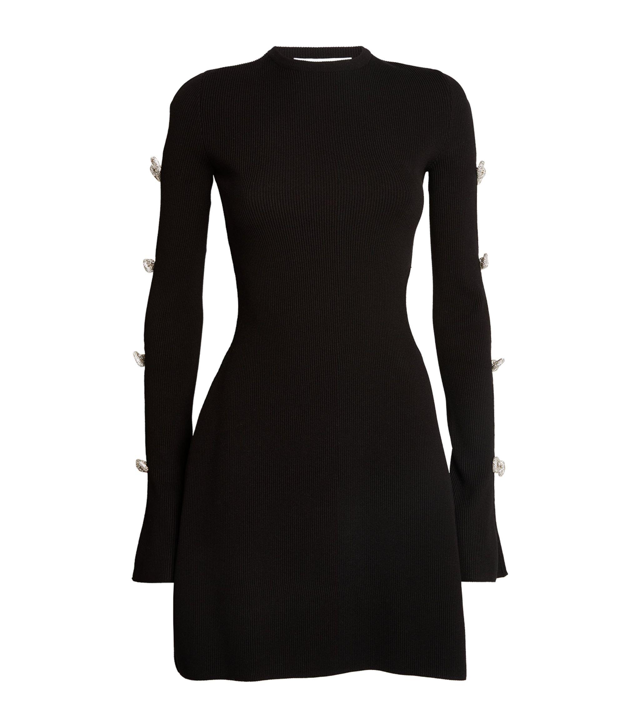 Mach & Mach Embellished Mini Dress in Black | Lyst